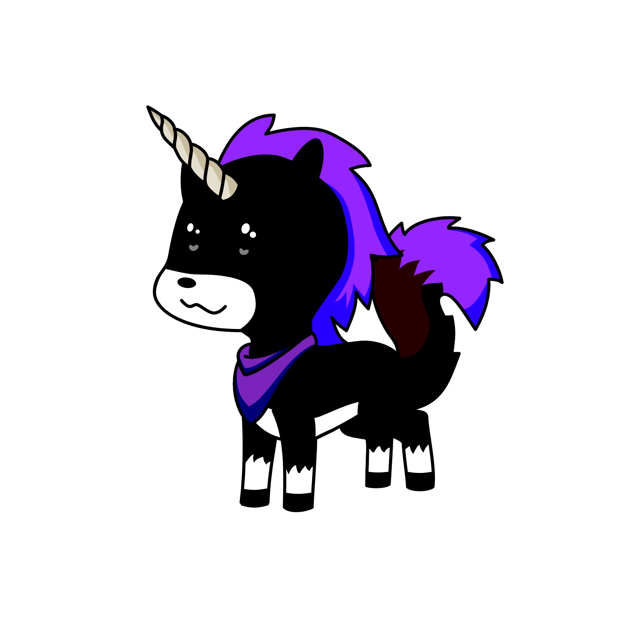 Midnight fuffercorn, the unicorn