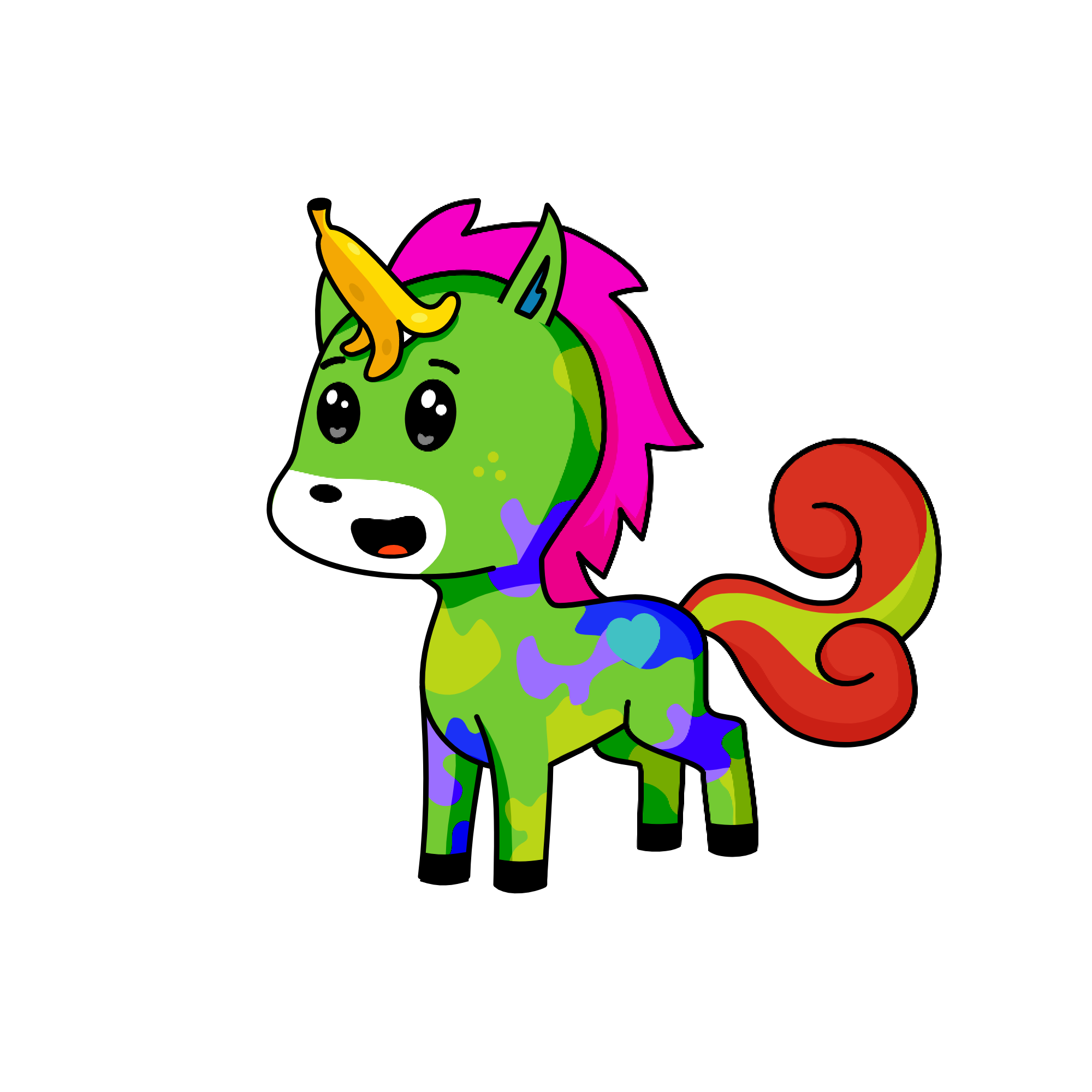 Cuadraditos, the unicorn