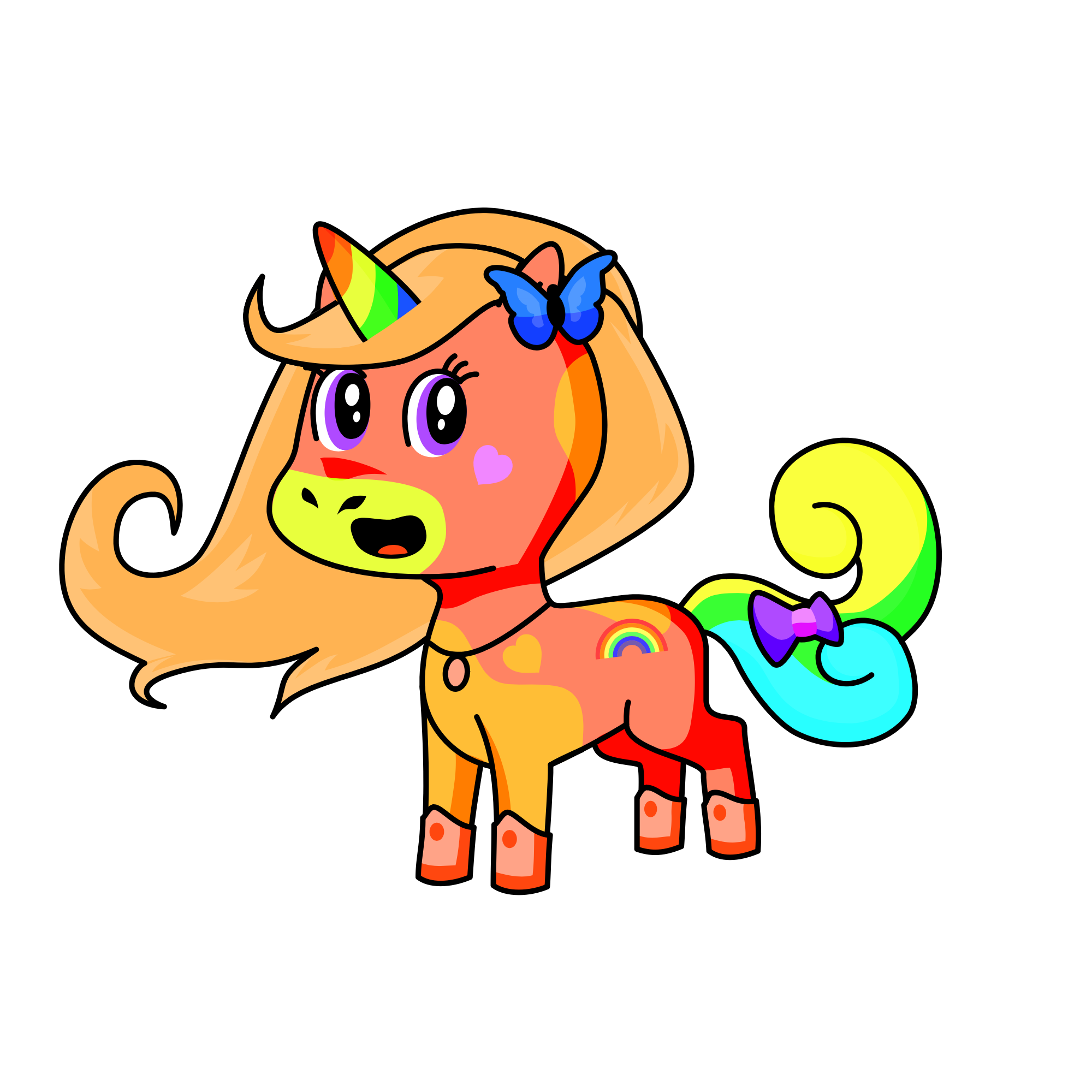 Rainbow, the unicorn