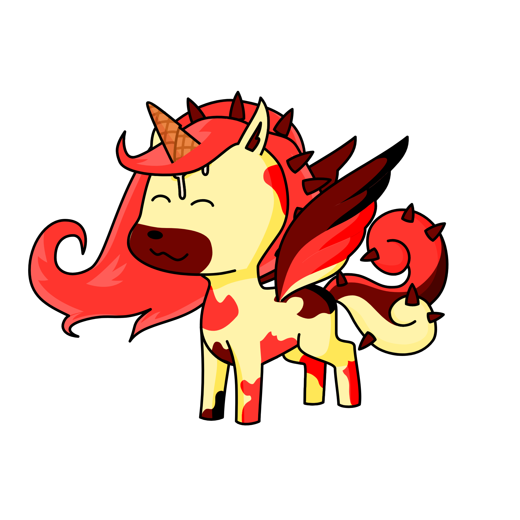 Vanilla, Chocolate, and Strawberry ice cream!, the unicorn