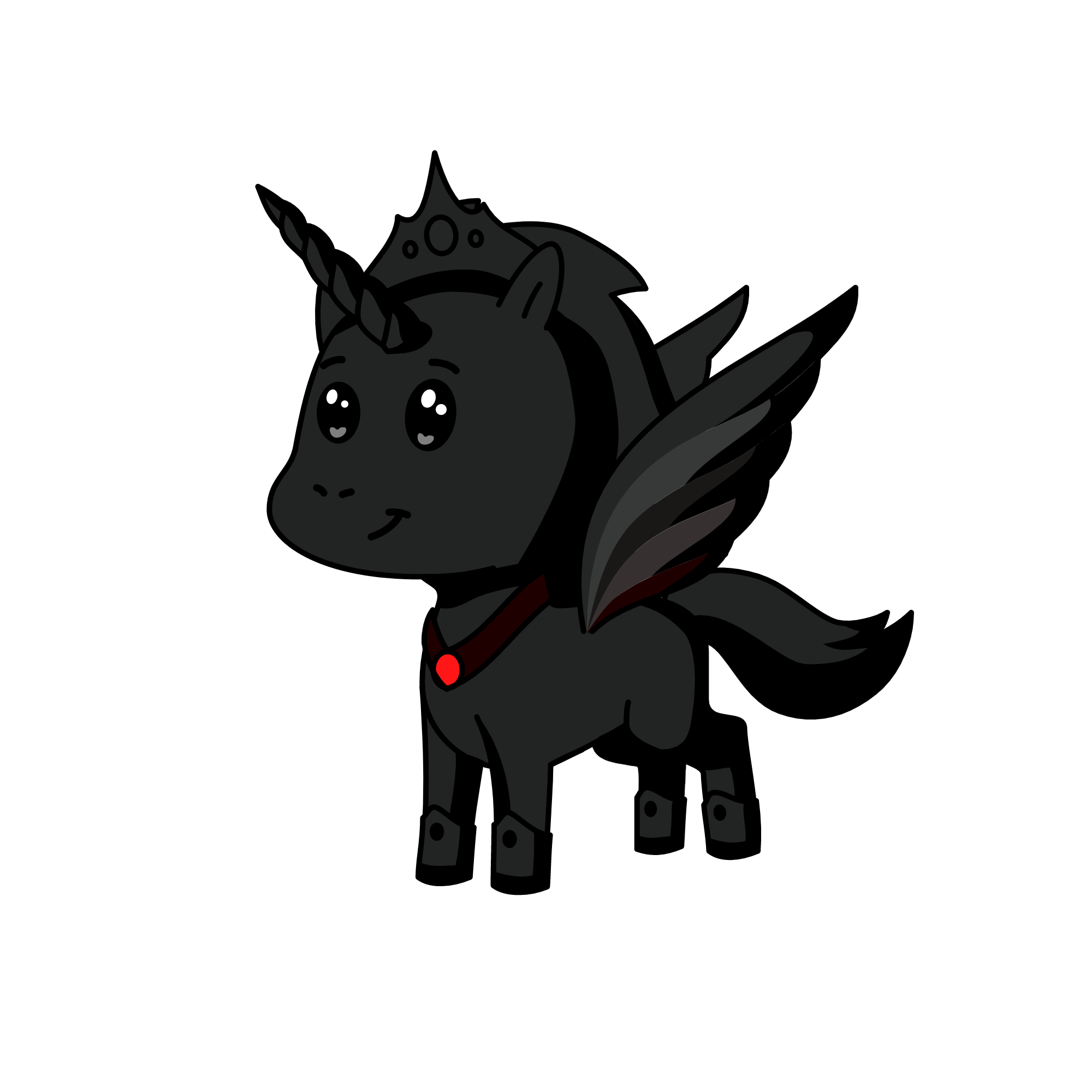 Dark boy, the unicorn