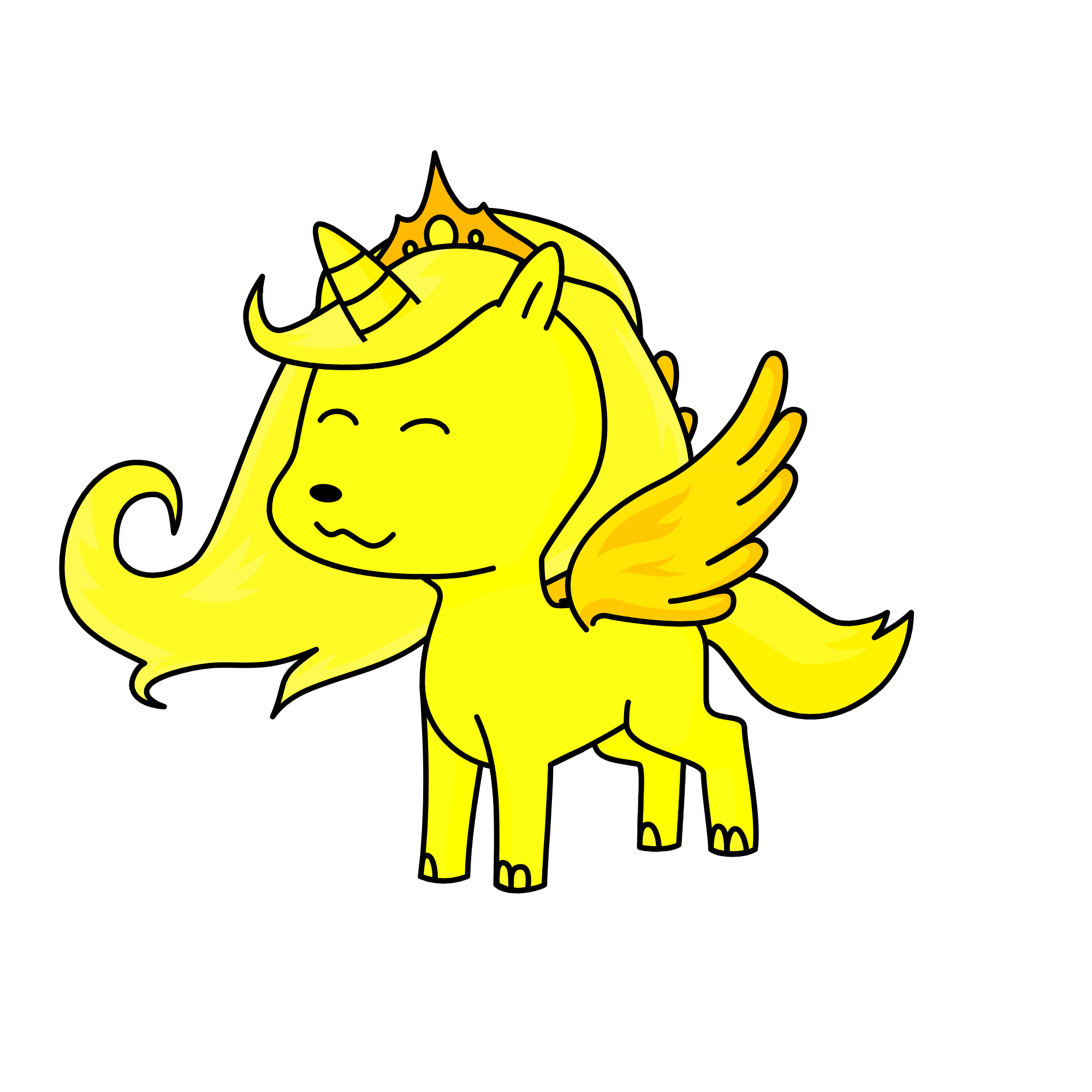 Gold goldie, the unicorn