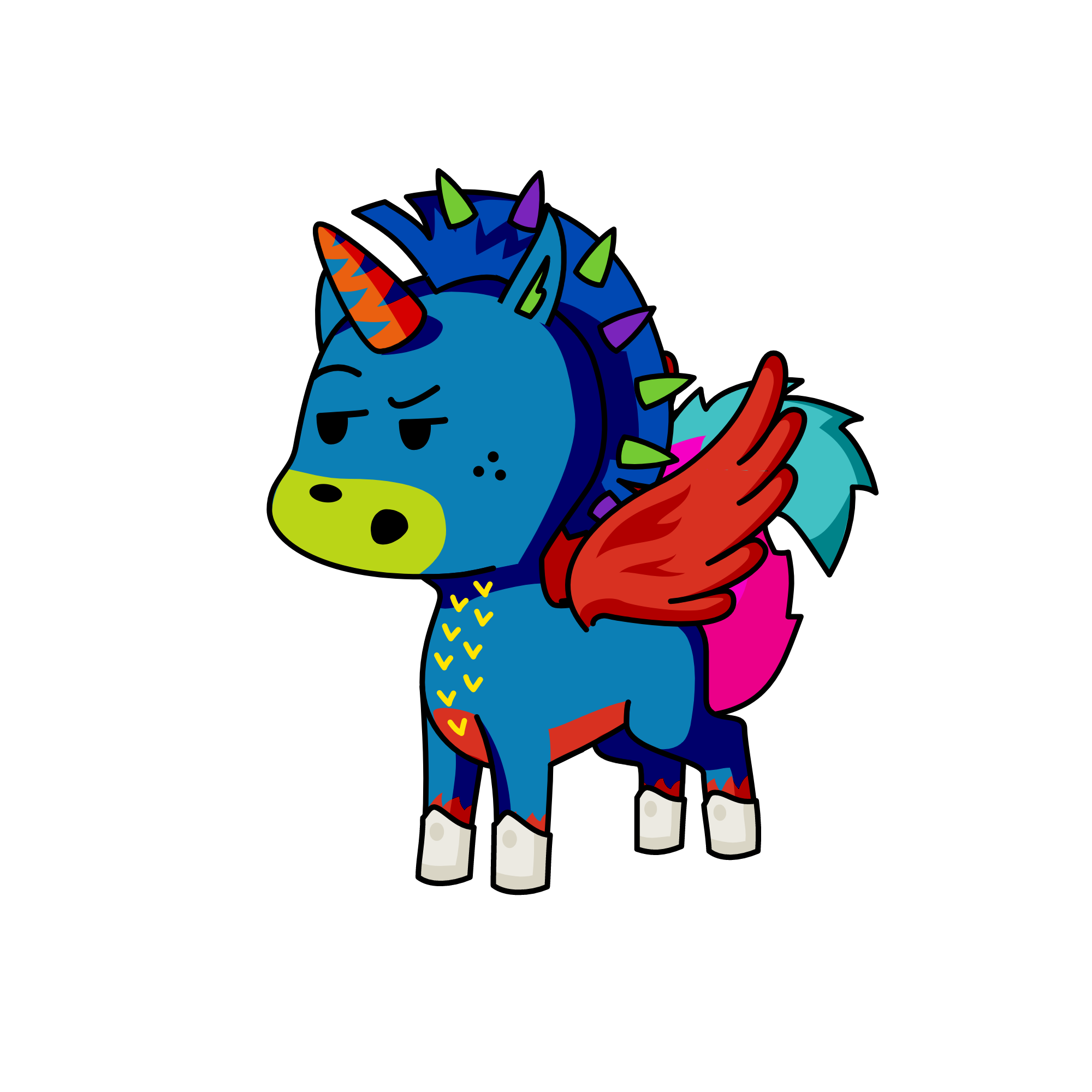 blue, the unicorn