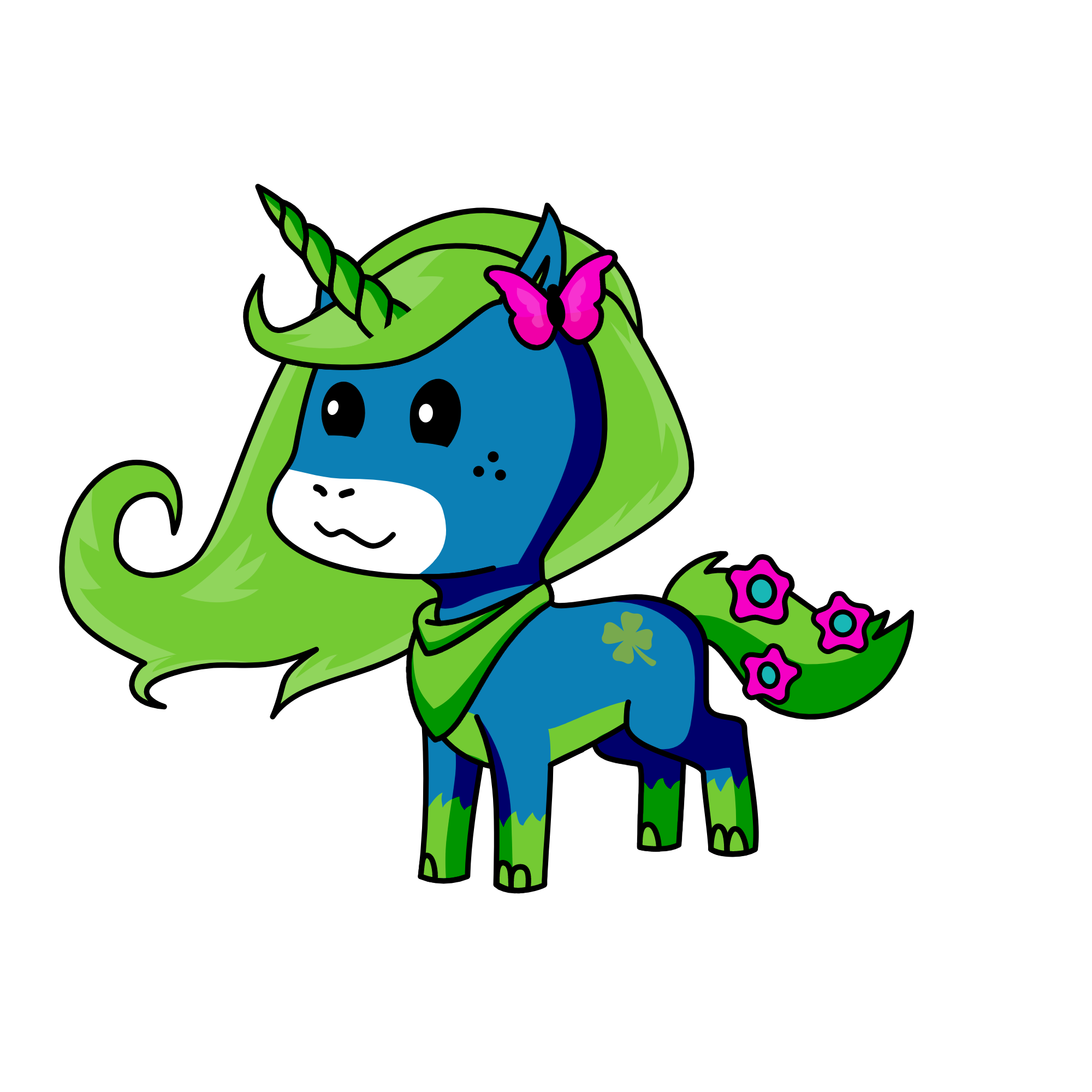green, the unicorn