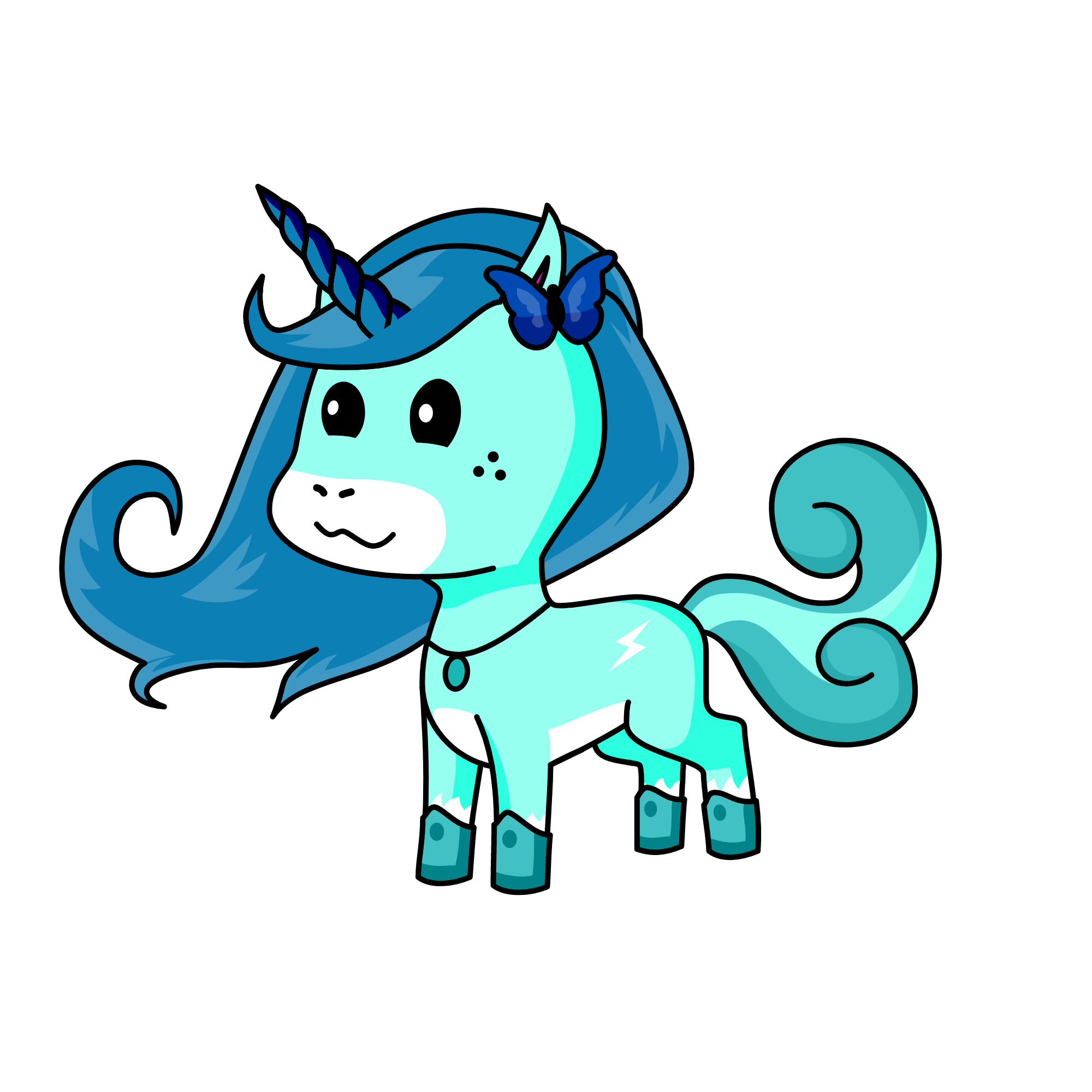 blue, the unicorn
