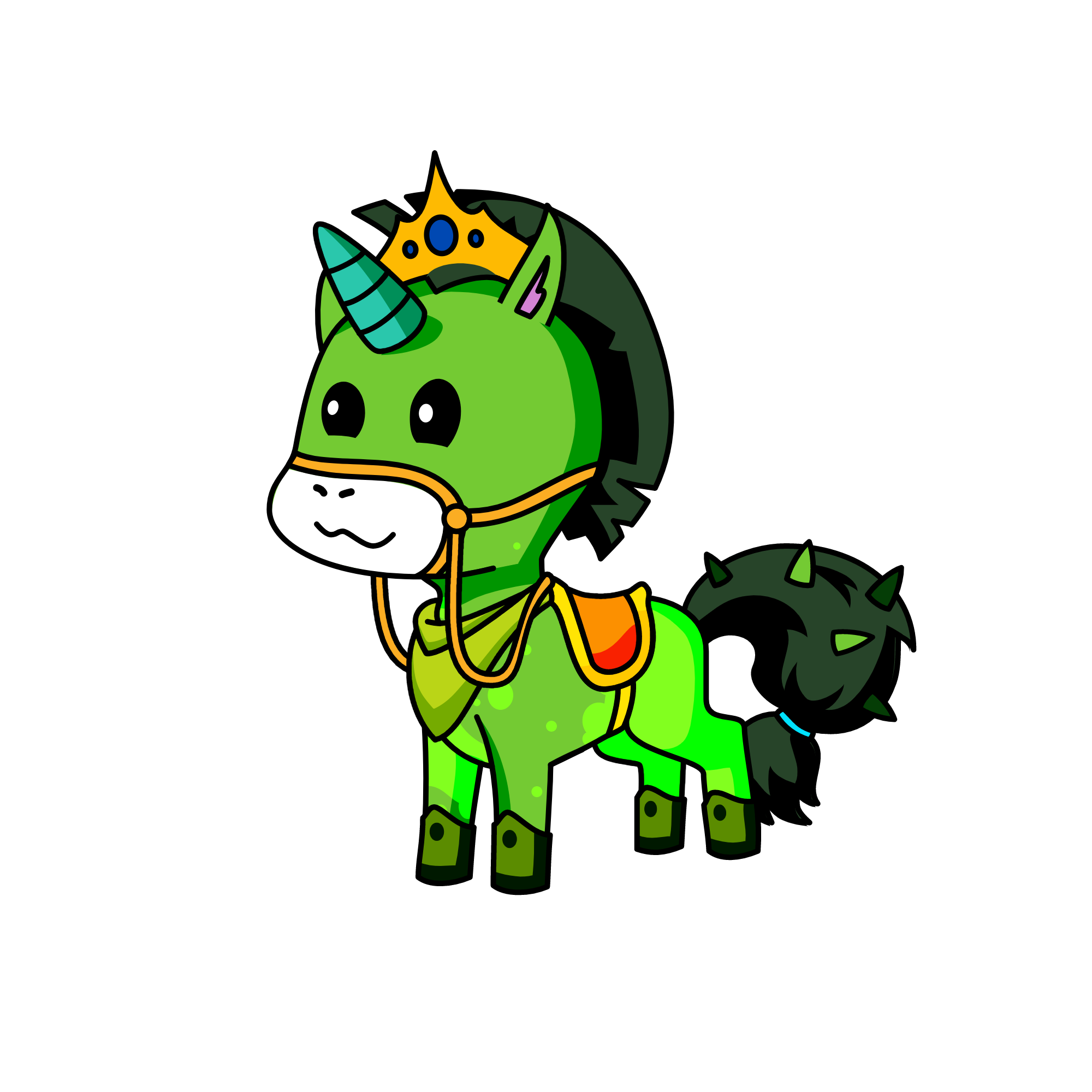 Green, the unicorn