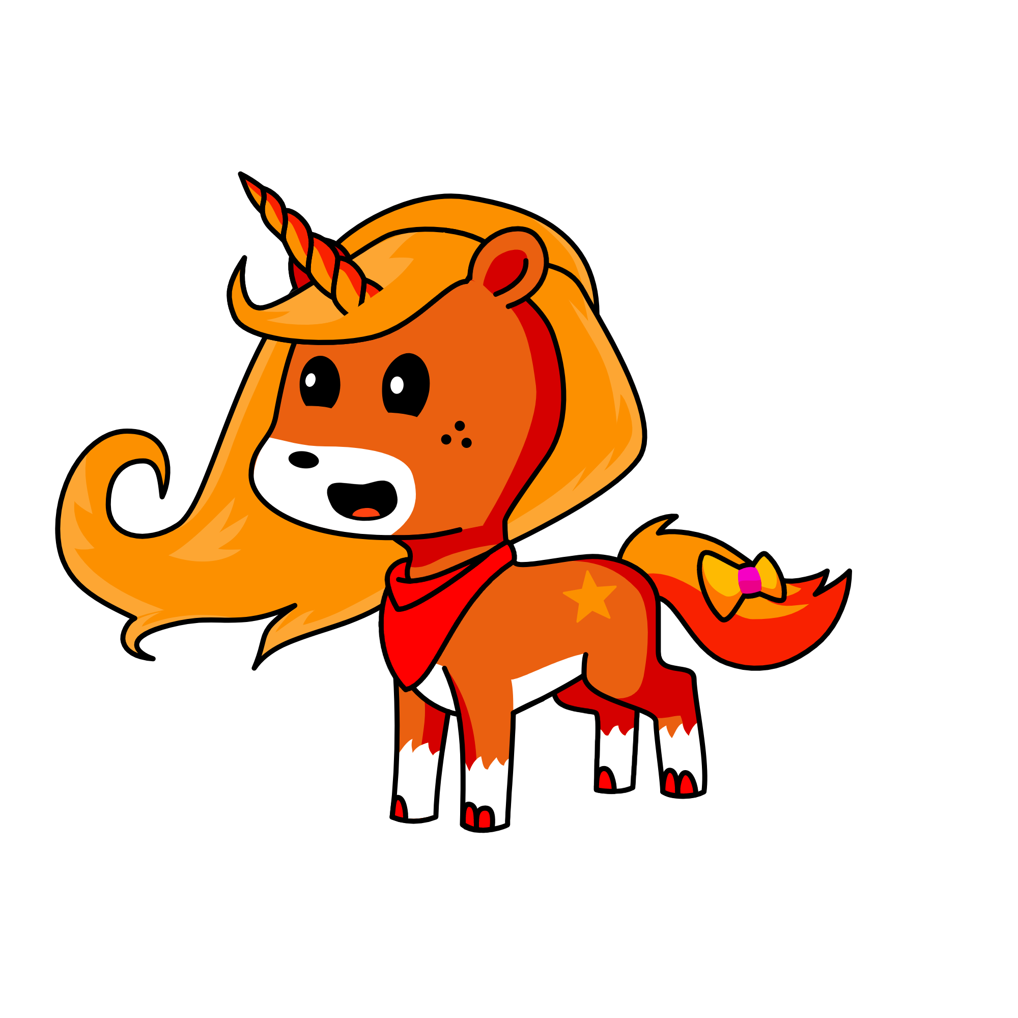 orange, the unicorn