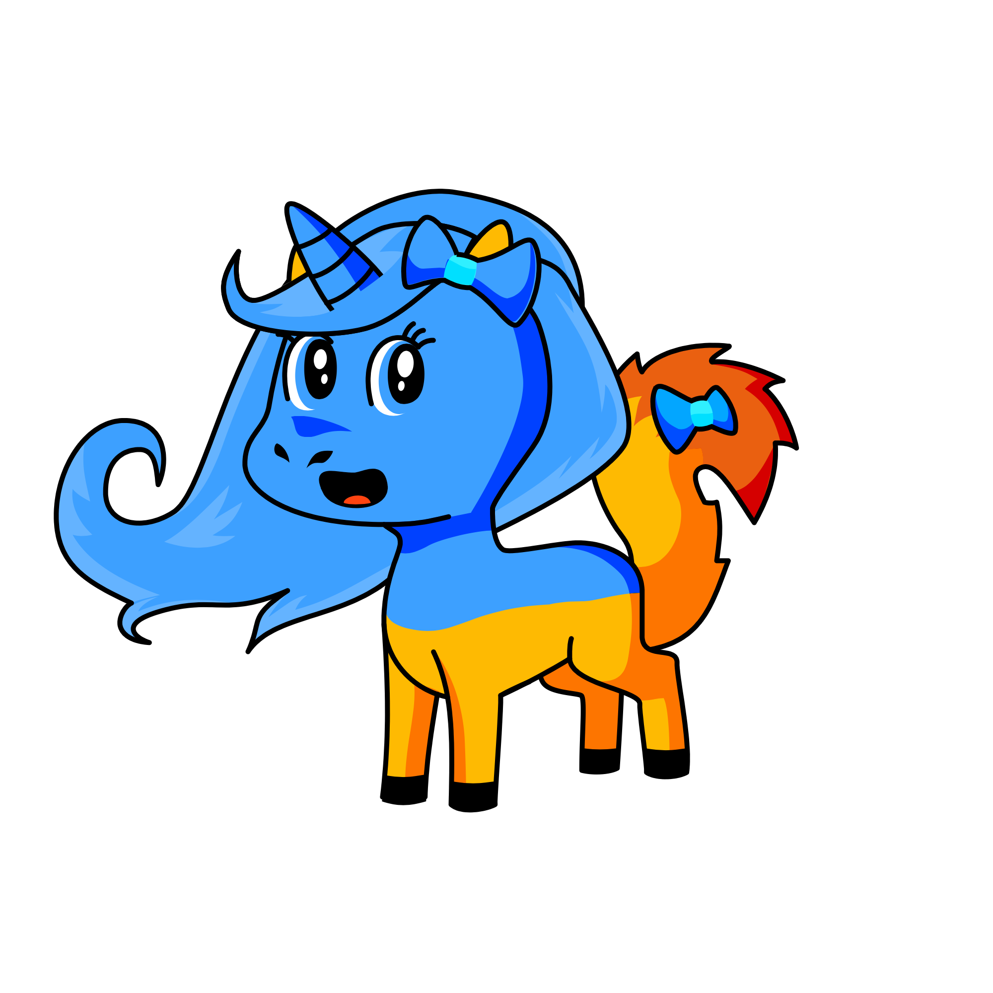 Firefrickles and iceprickles, the unicorn