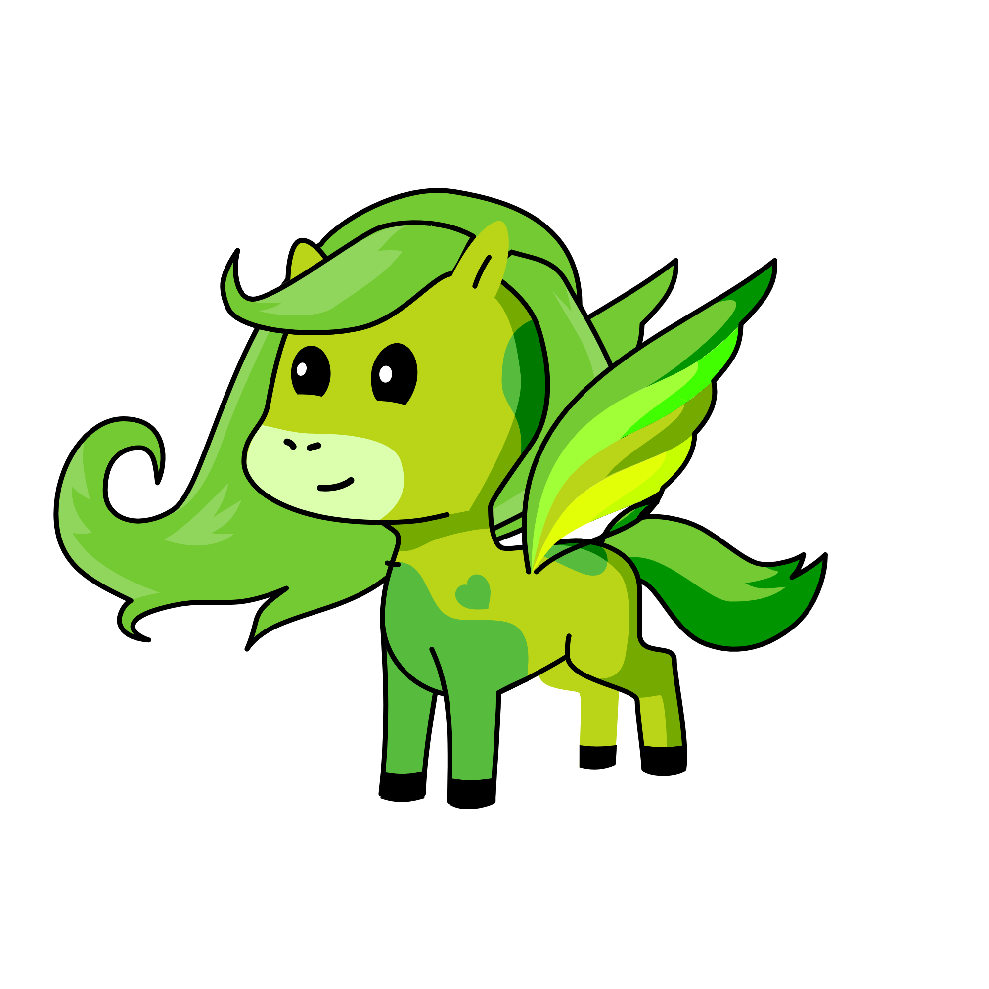 green, the unicorn