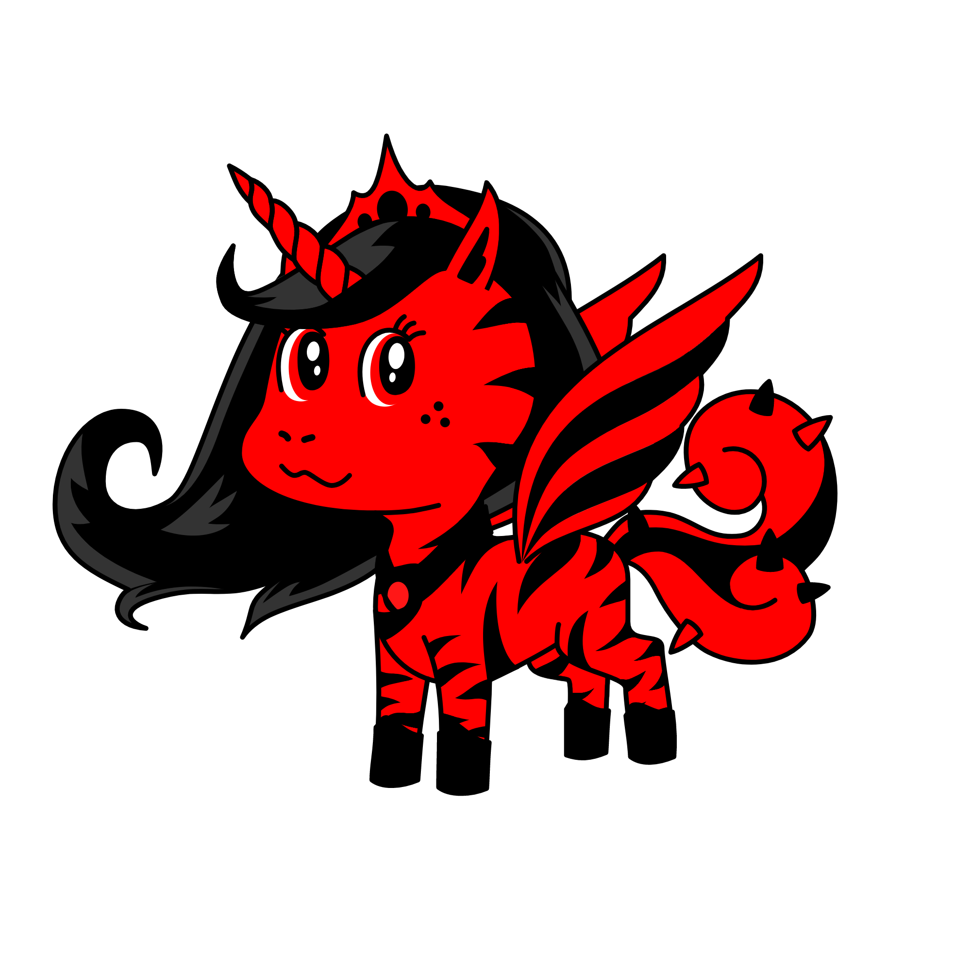 blacky/redy, the unicorn