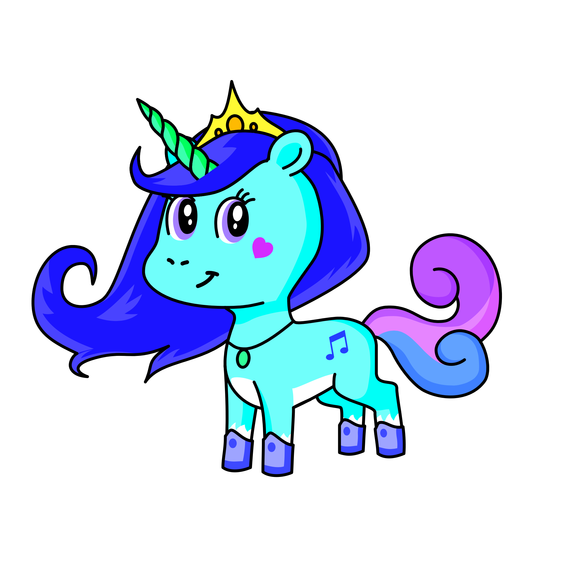 Teal, the unicorn