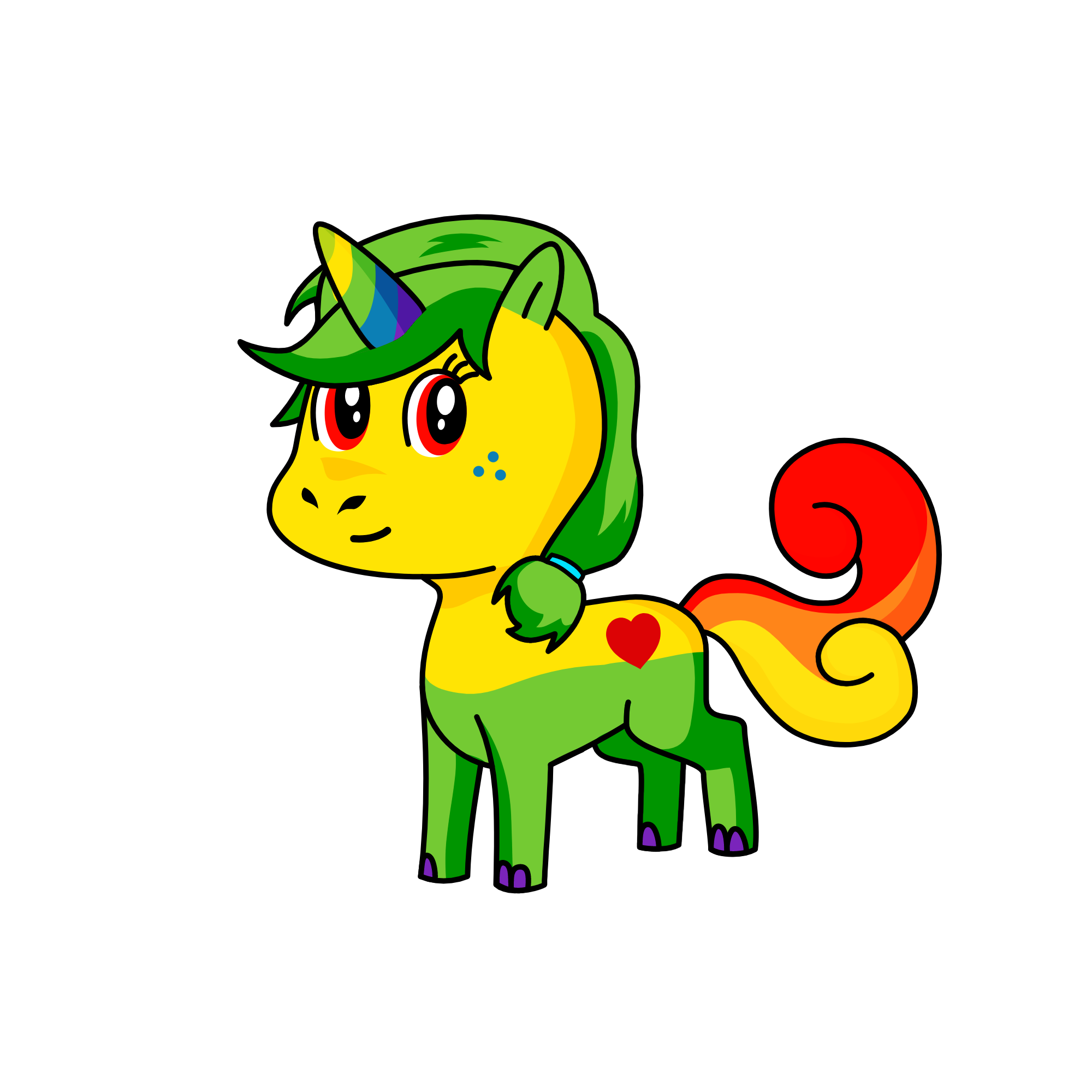 Rainbow Explosion, the unicorn