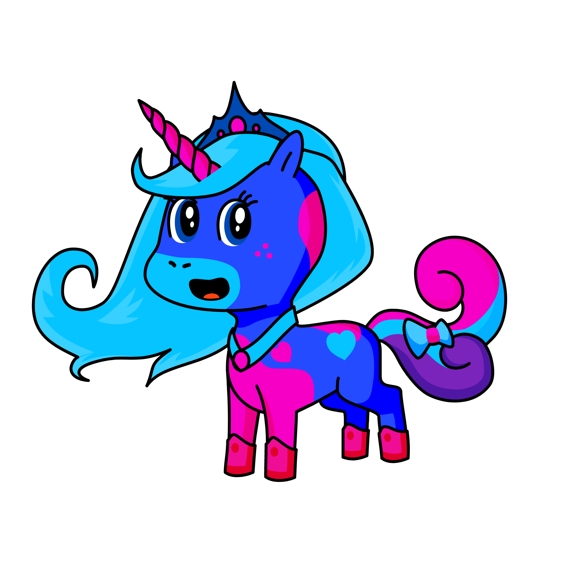 Pink n'Blue, the unicorn