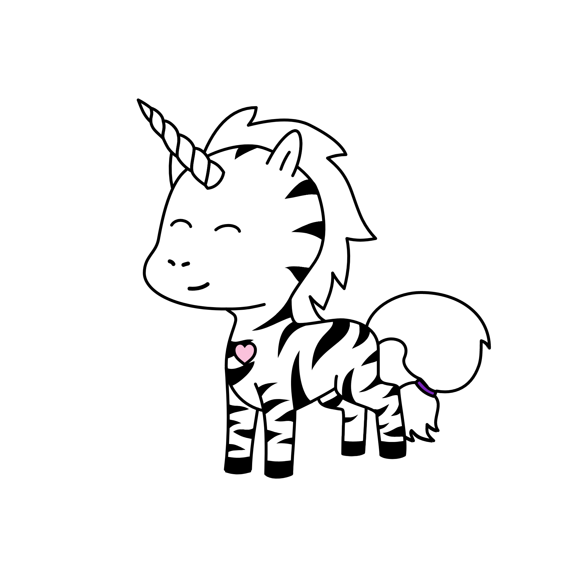 Zebra Unicorn B), the unicorn
