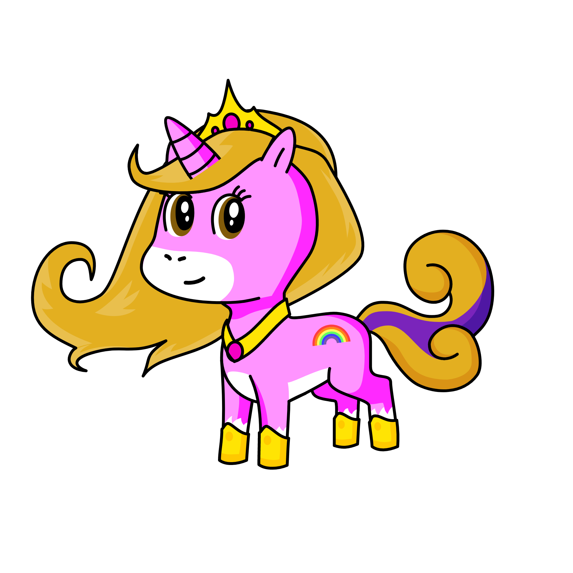 Pink princess, the unicorn