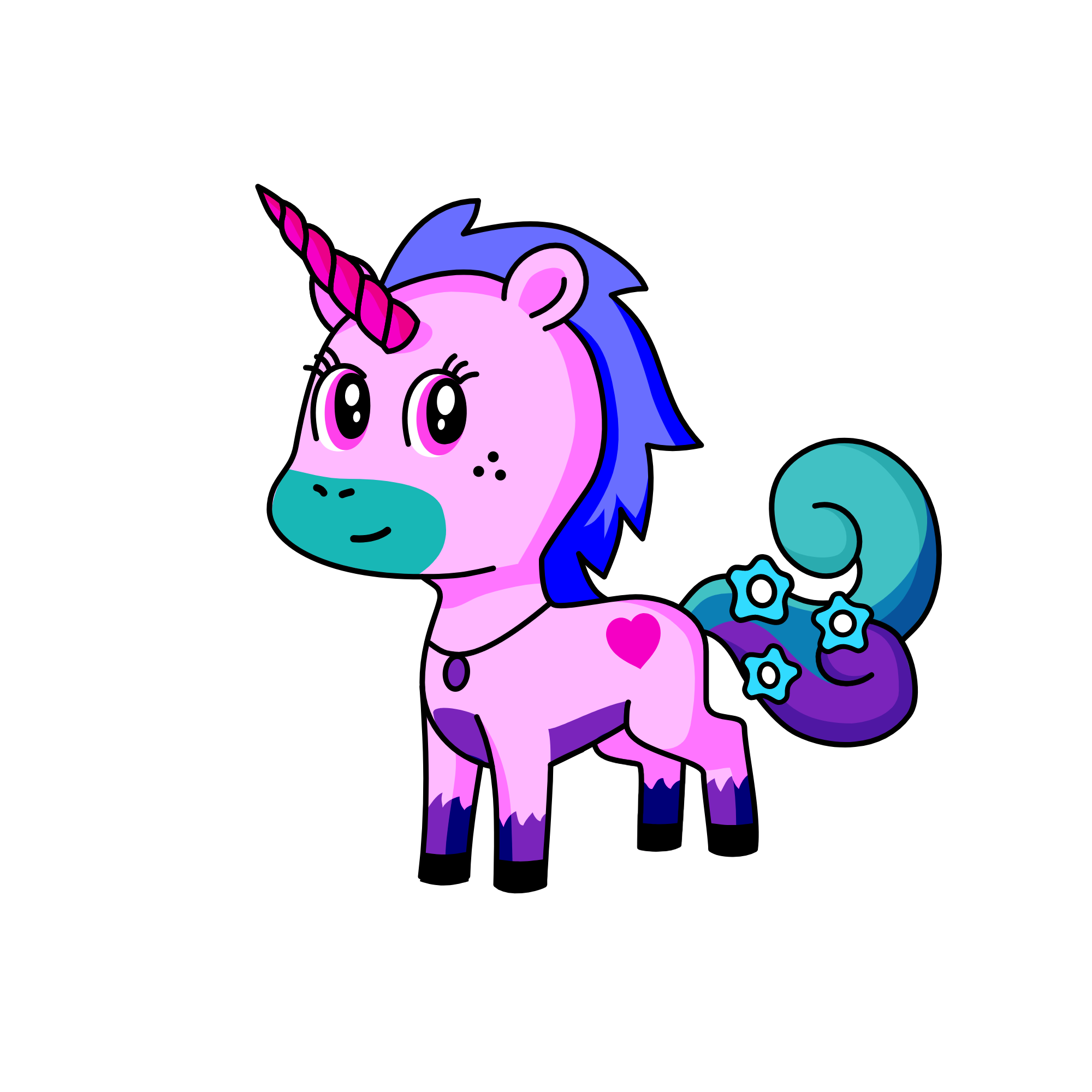 Pink Purple Unicorn , the unicorn