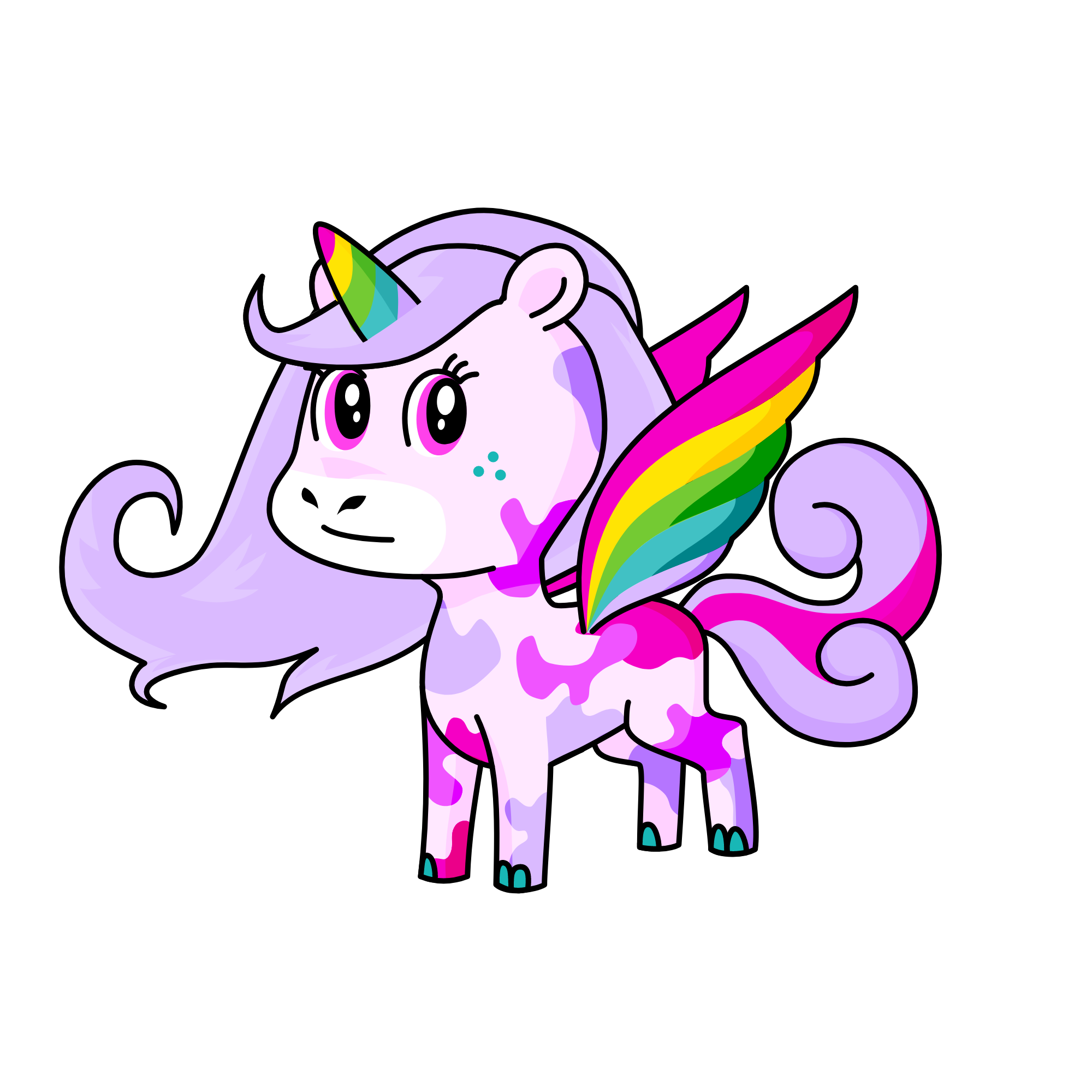 D, the unicorn