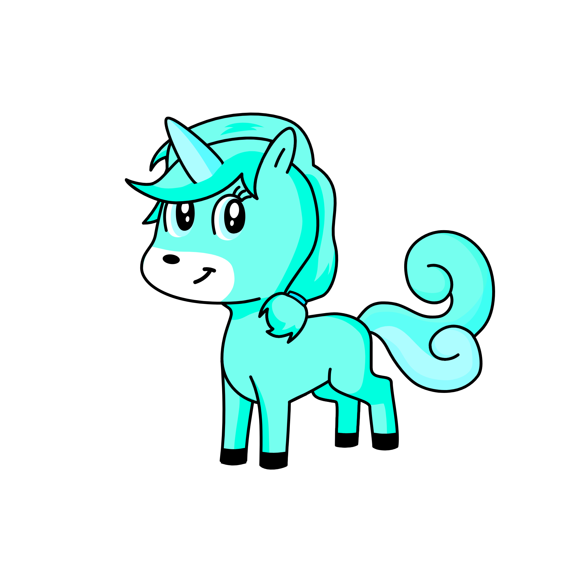藍, the unicorn