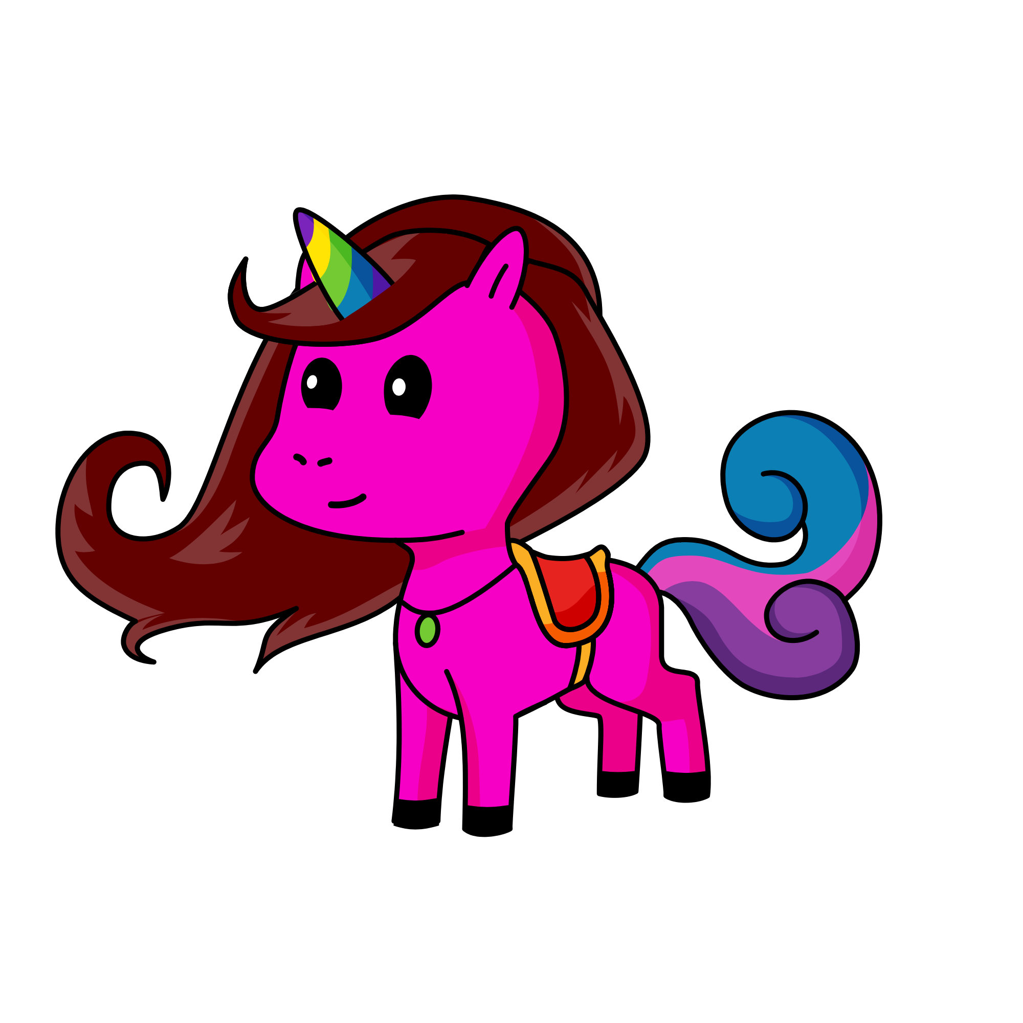 Cute cute little woman , the unicorn