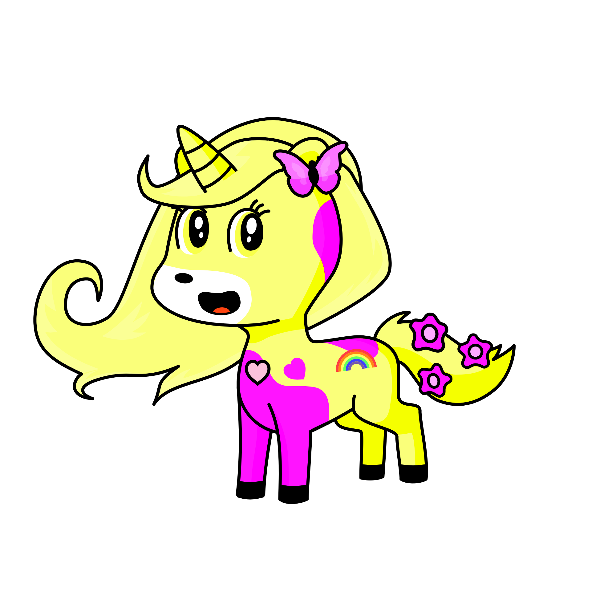 Yellow, the unicorn