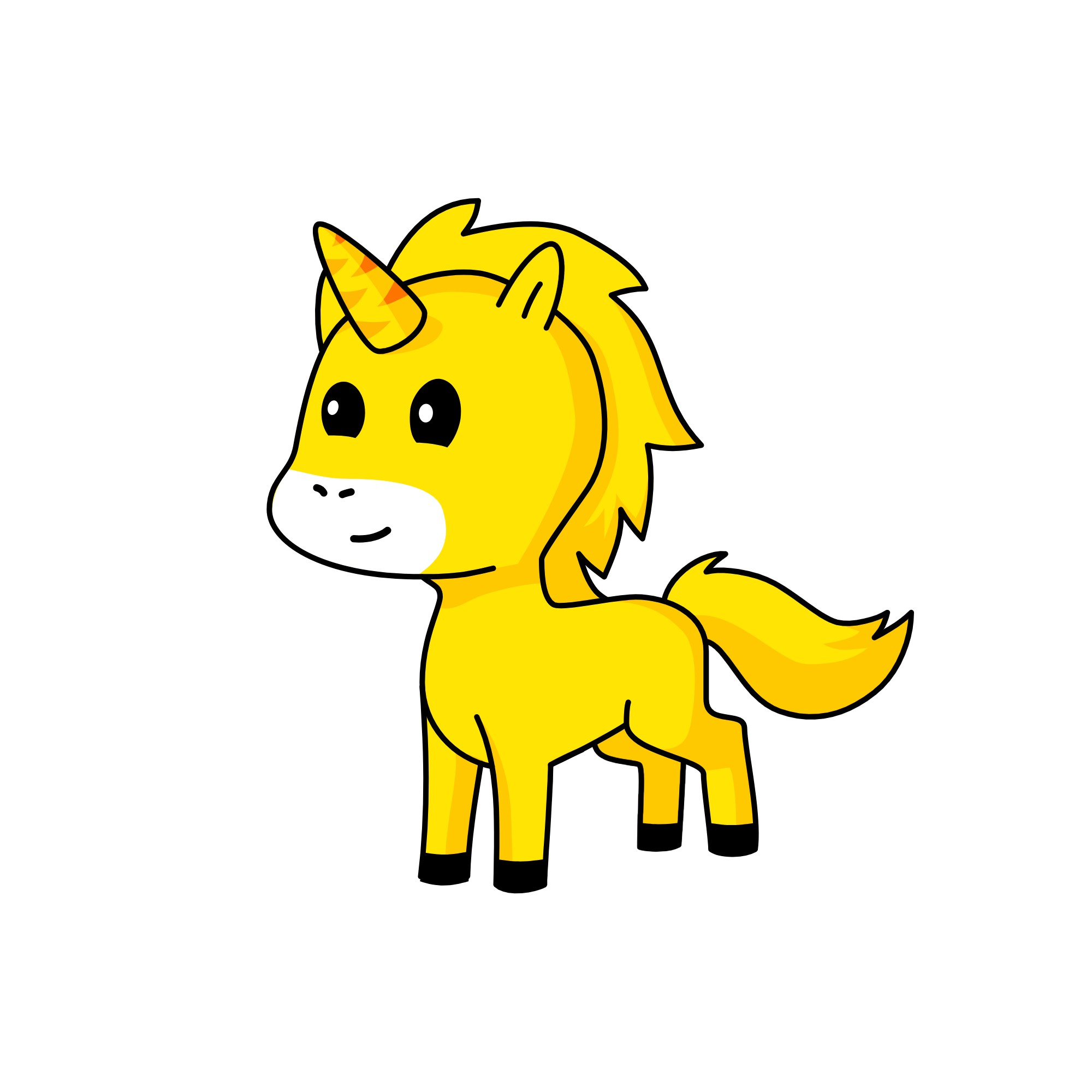 Yellow, the unicorn