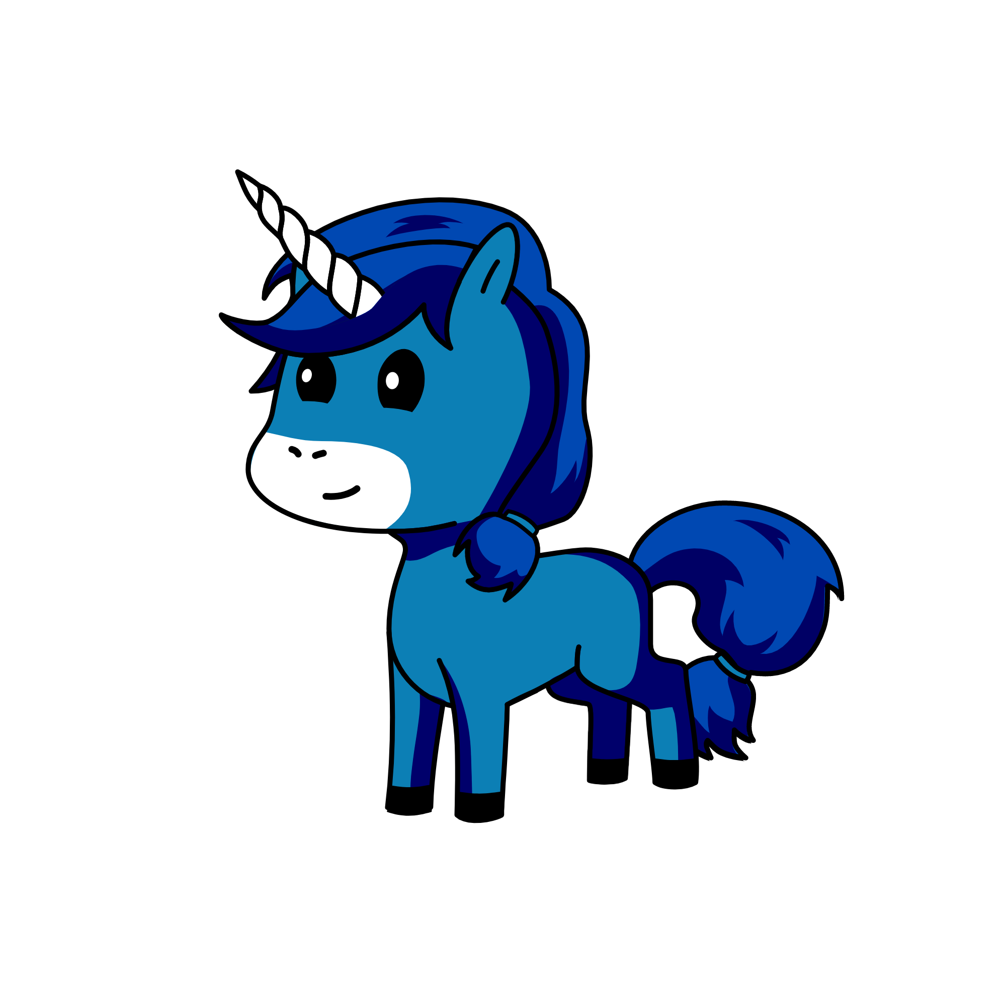 Blue, the unicorn