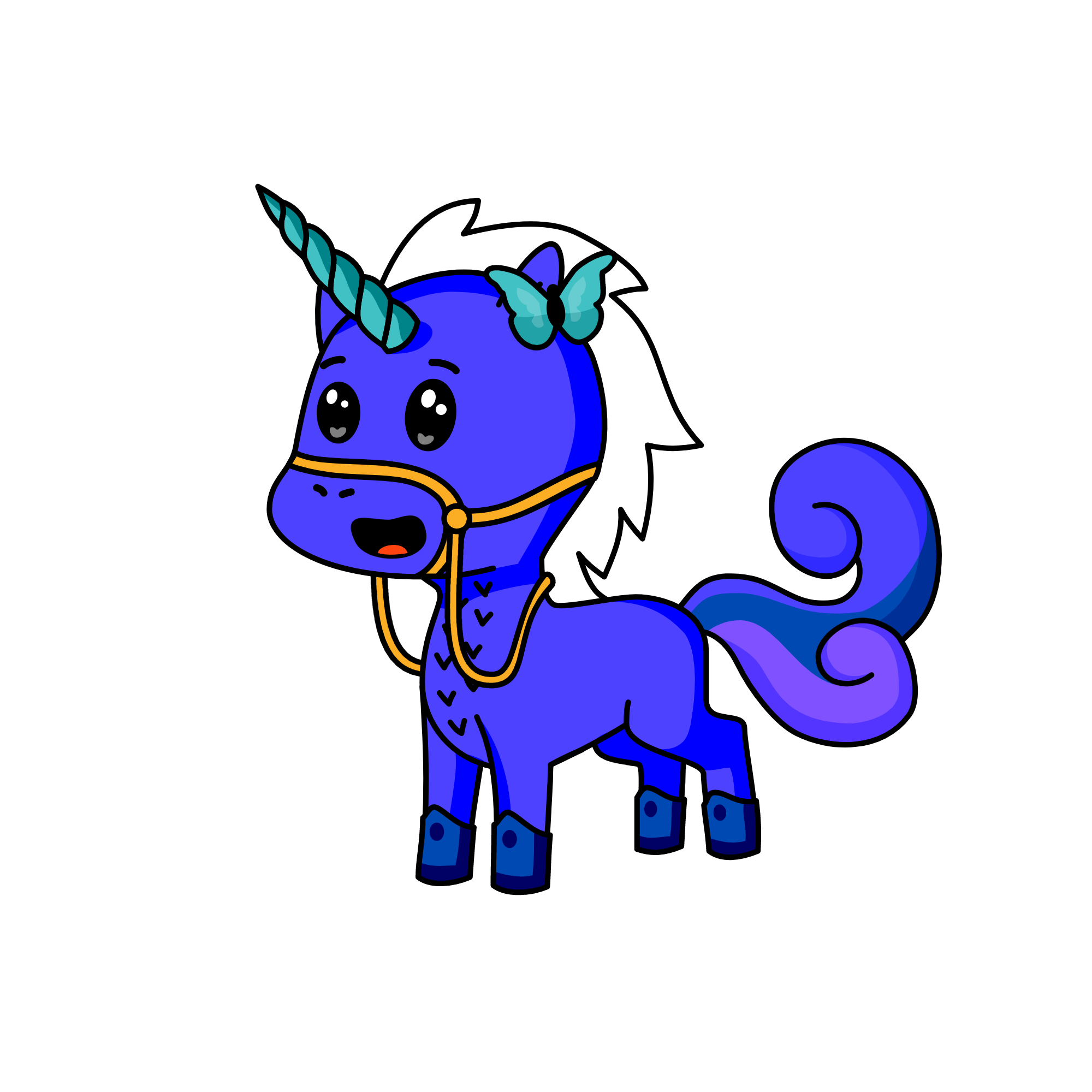 Blue, the unicorn