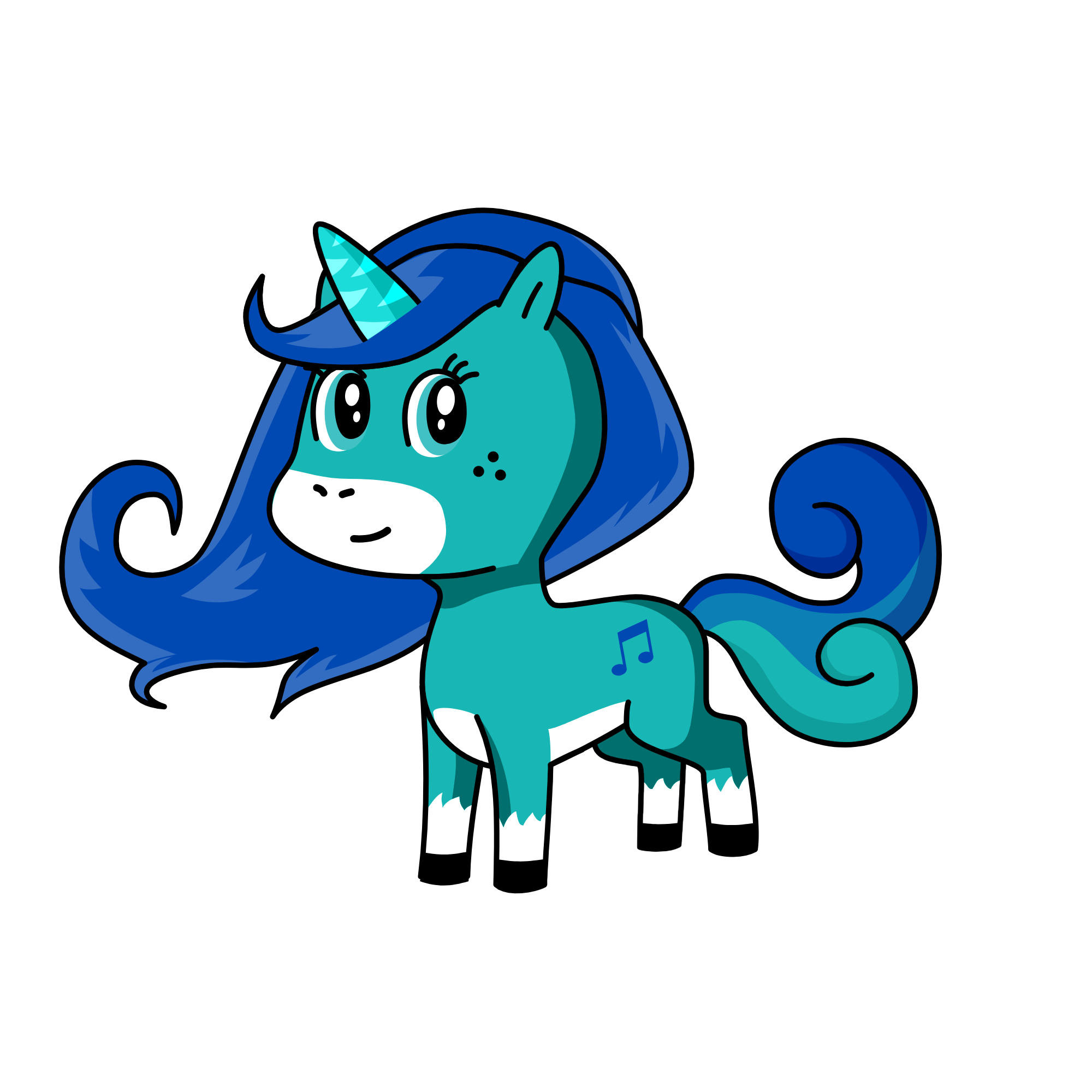Bluey, the unicorn