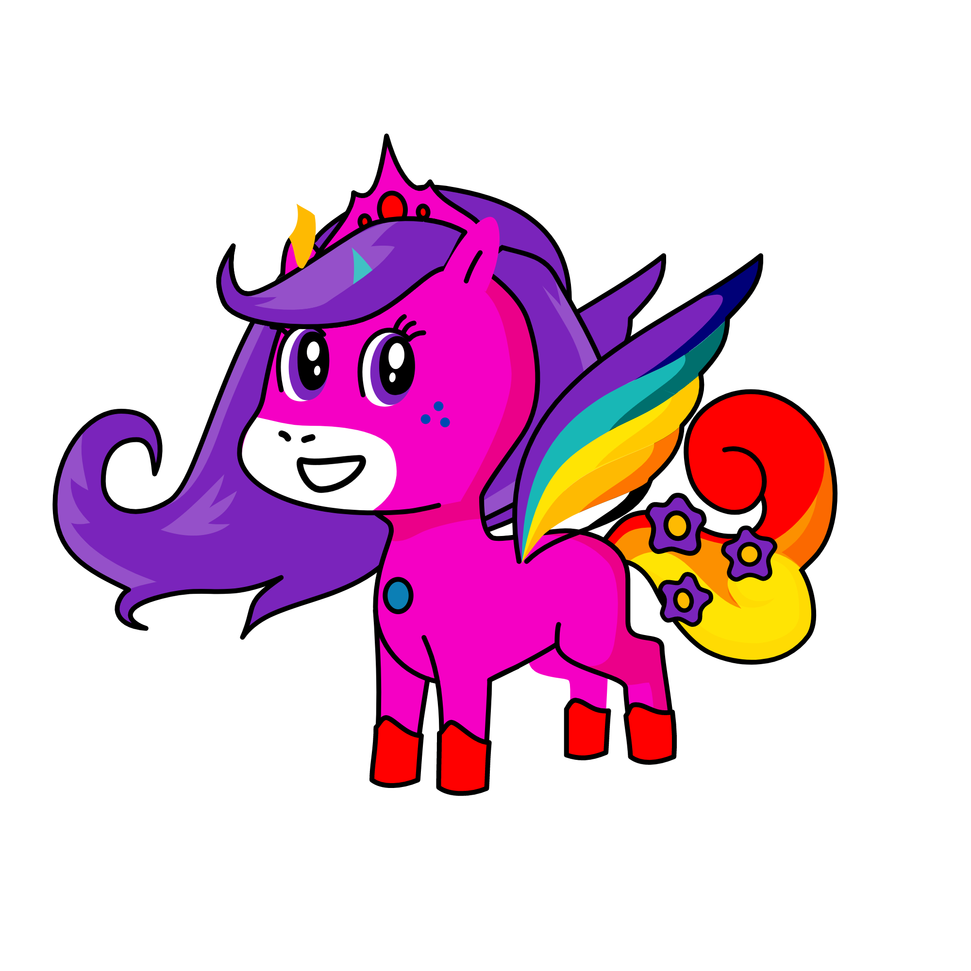 queen rainbow sparkle, the unicorn