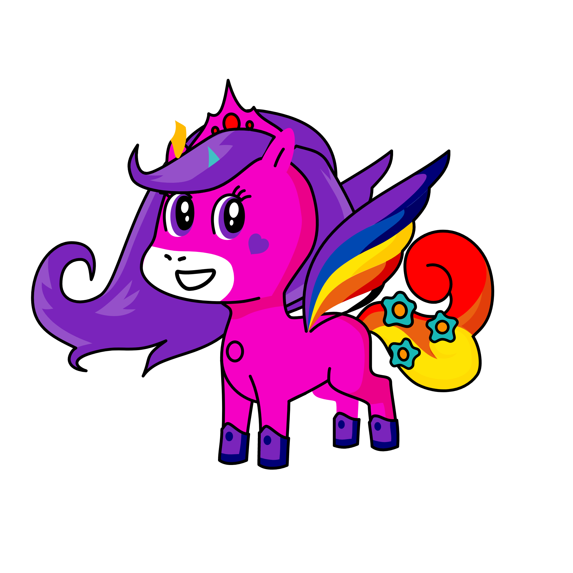 queen rainbow sparkle, the unicorn