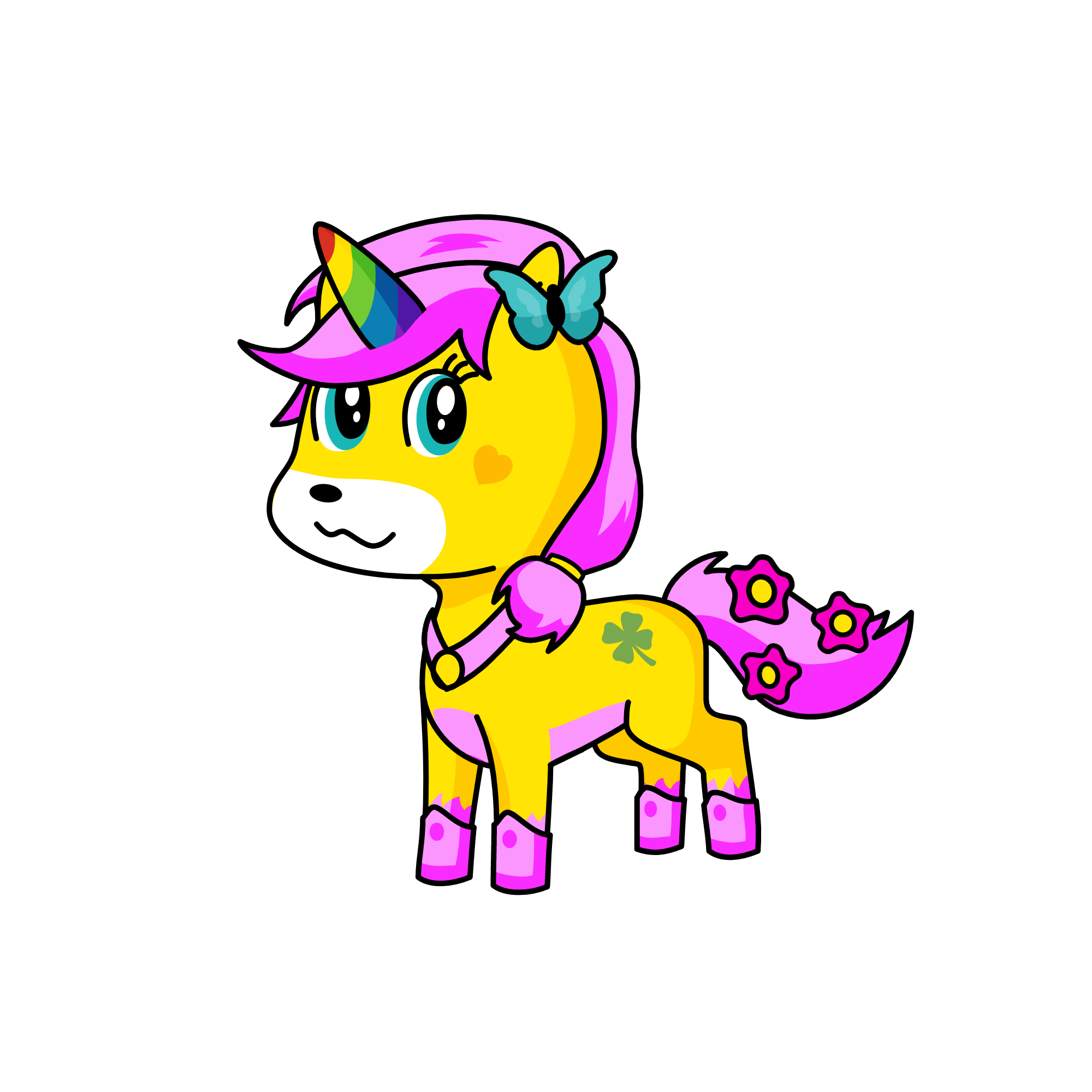 four-leaf clover, the unicorn