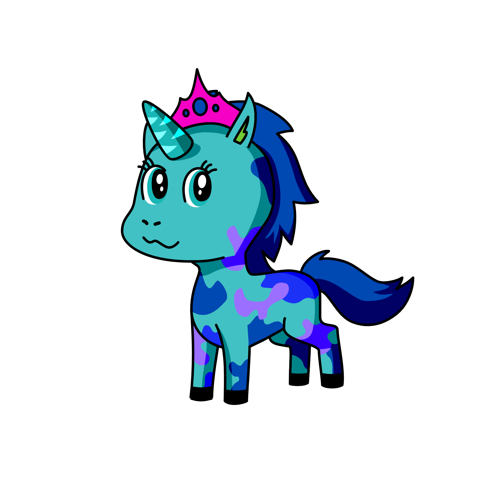 blue, the unicorn