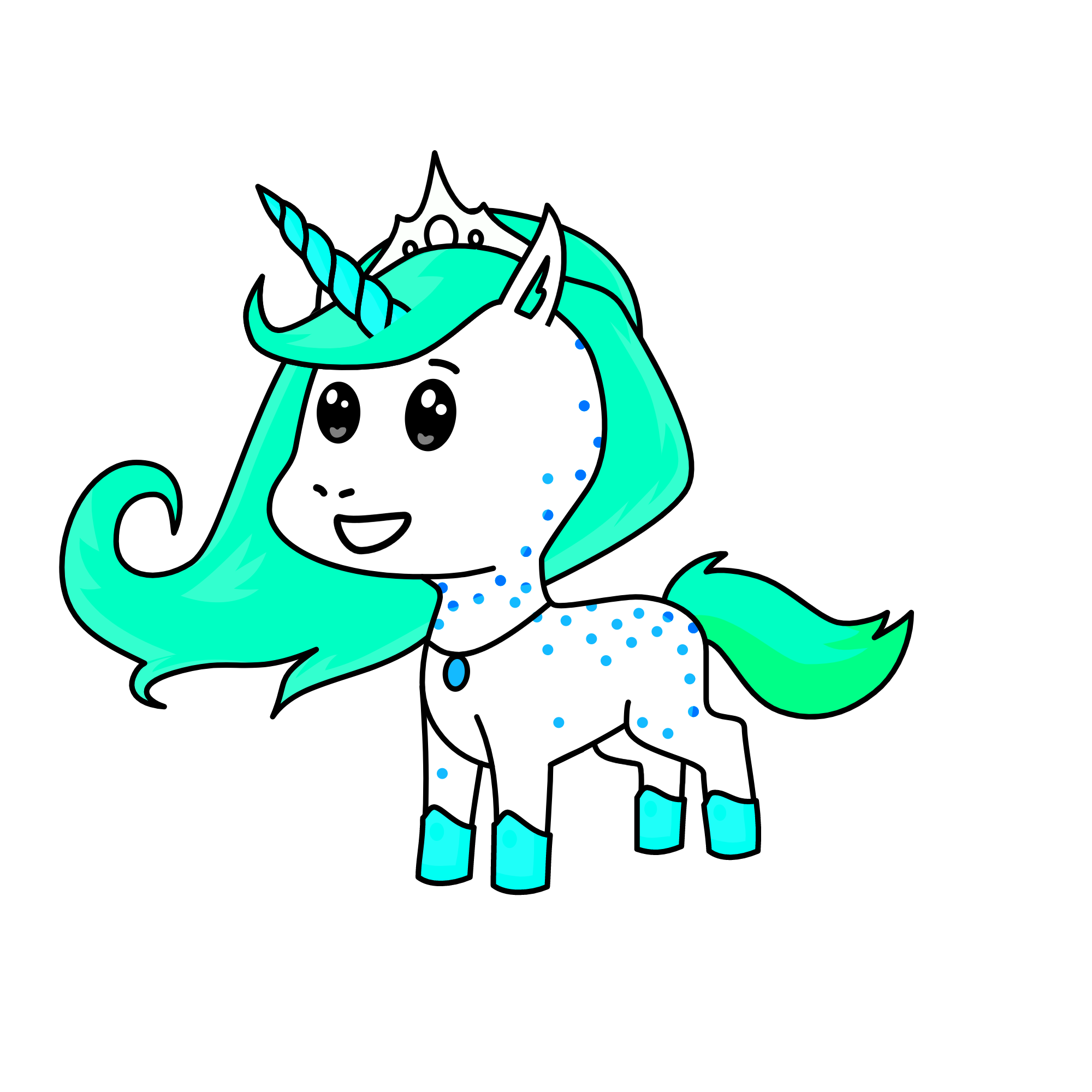 Teal, the unicorn