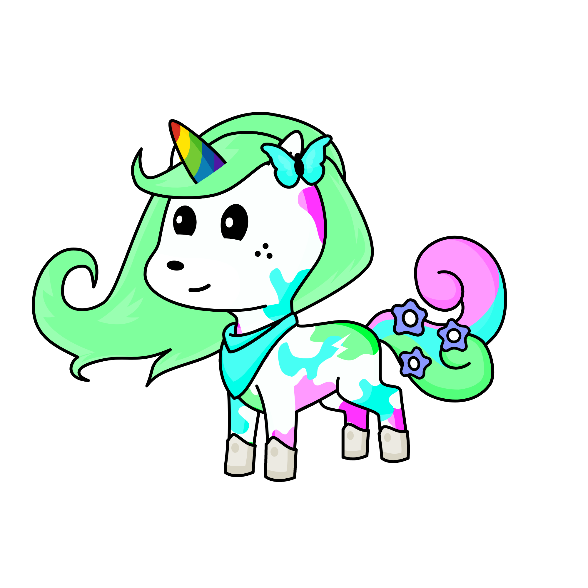 Rainbow, the unicorn