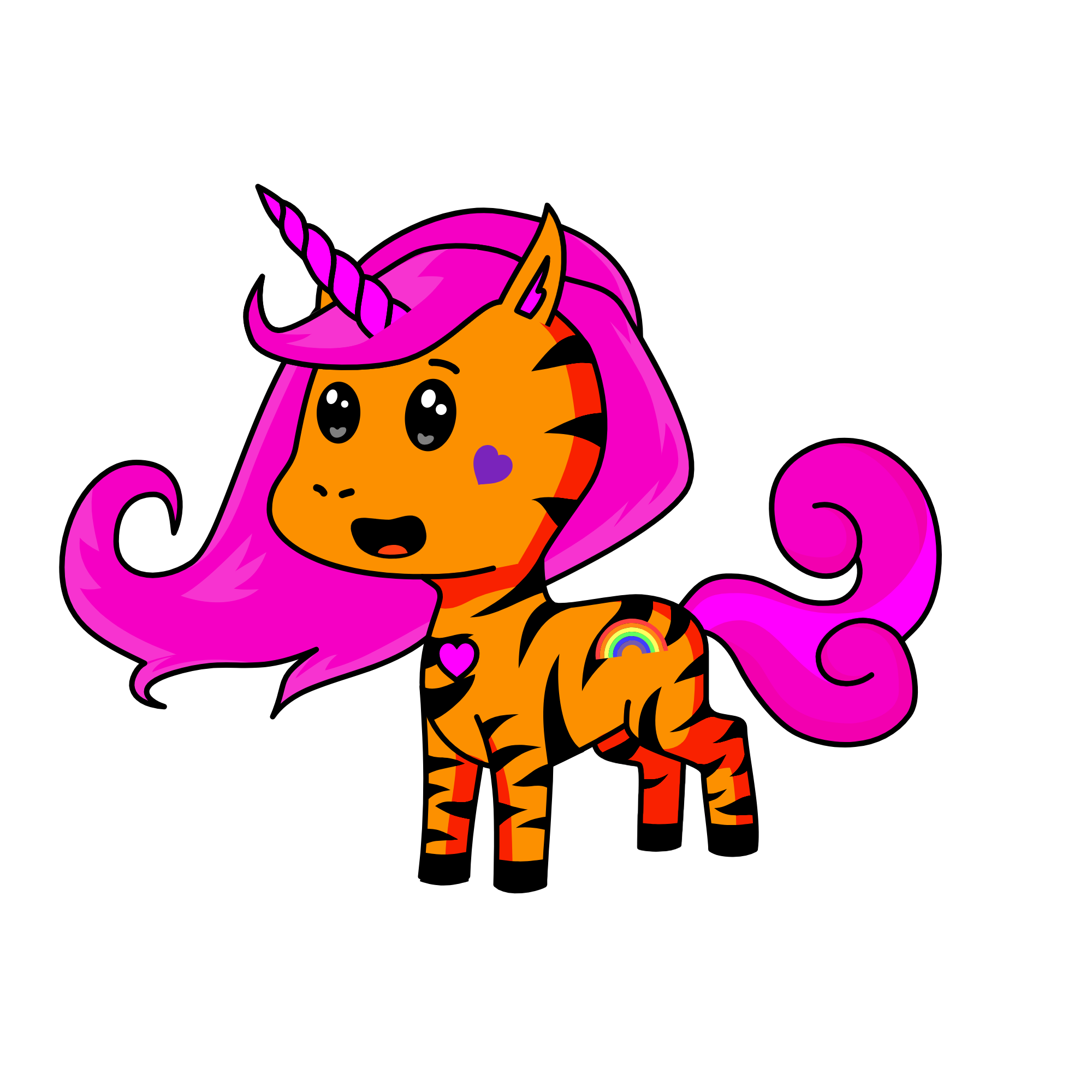 Pinkie orangre, the unicorn