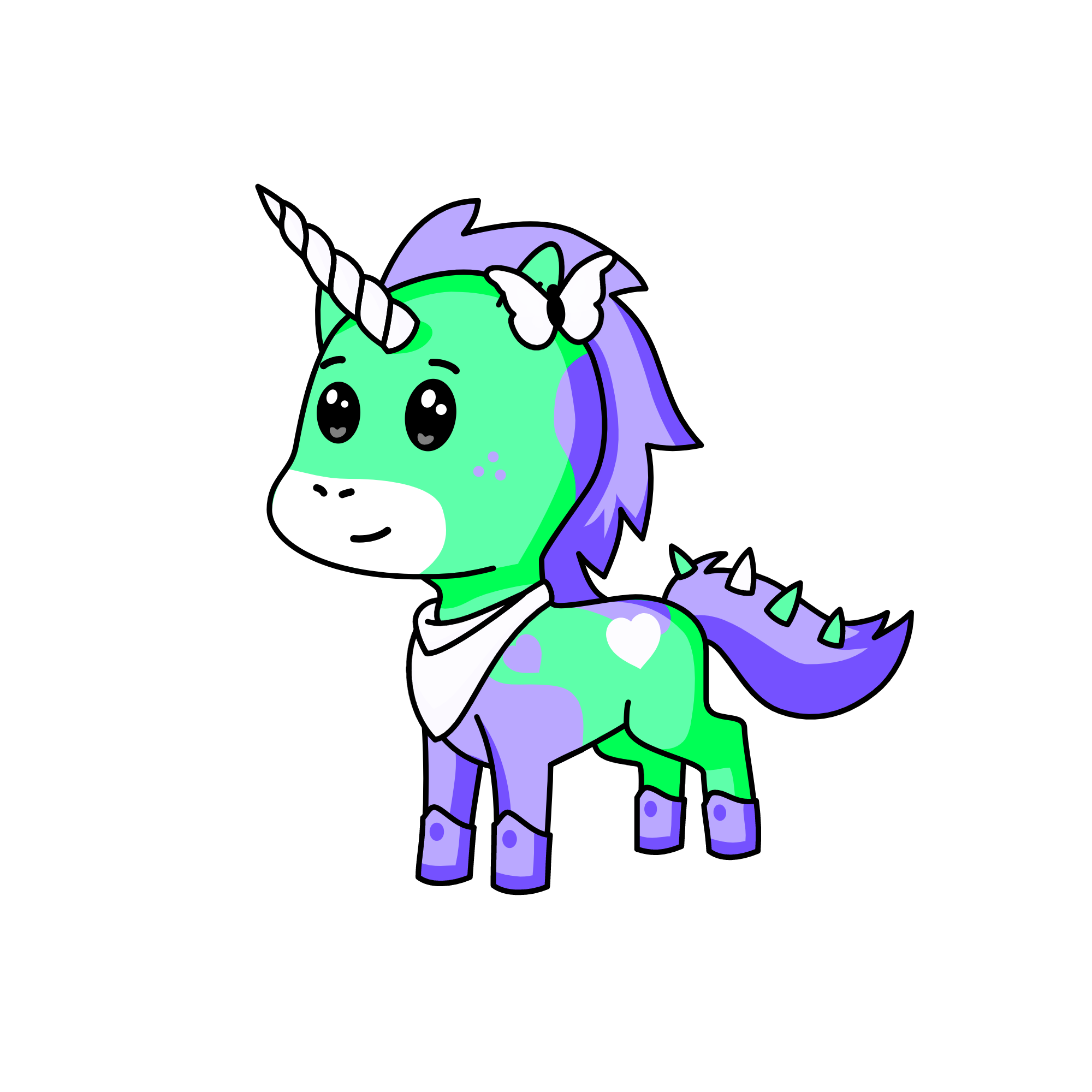Purple&Greenicorn, the unicorn