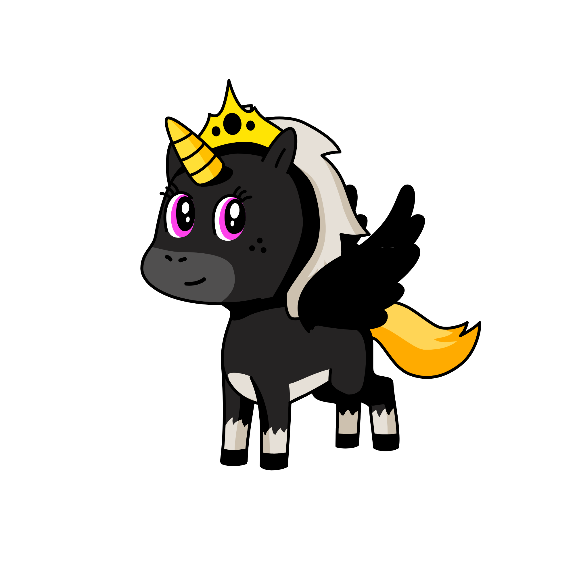 Princess Blacky, the unicorn