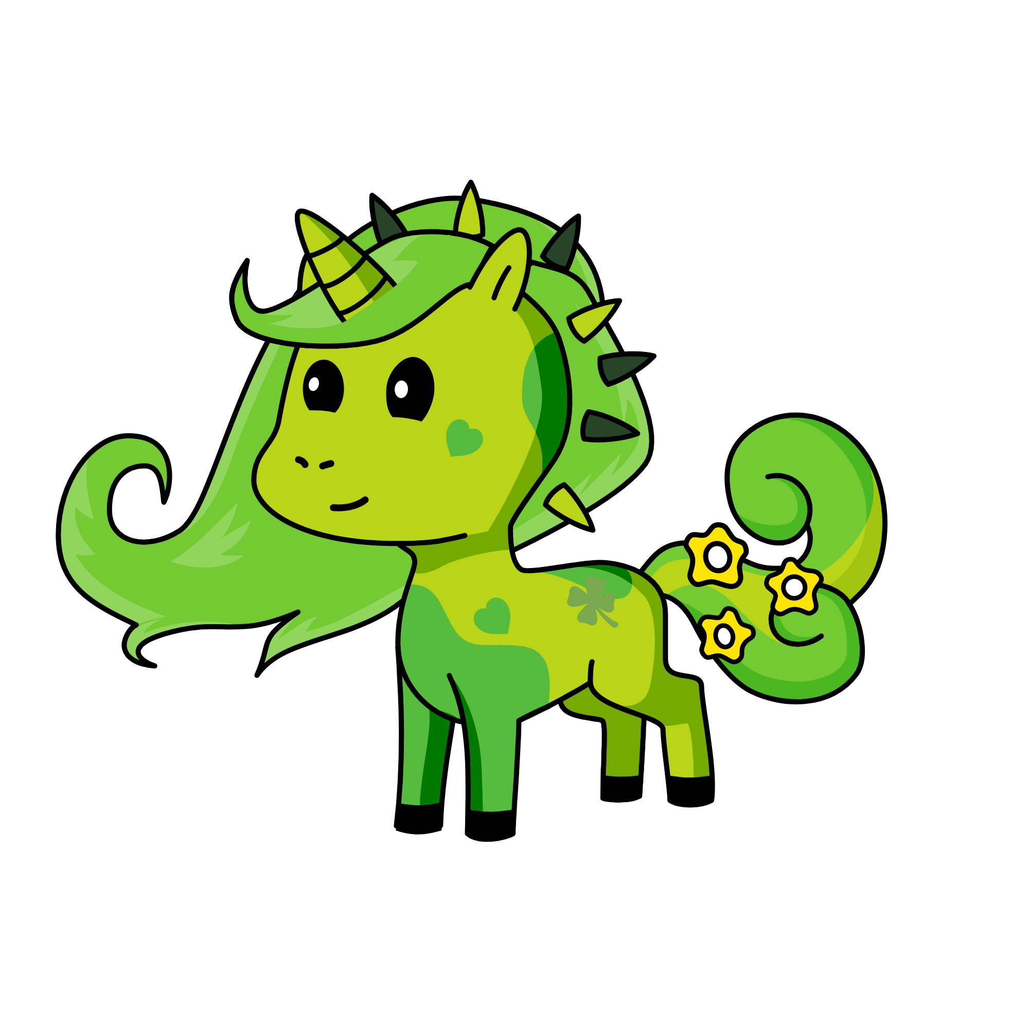 green, the unicorn