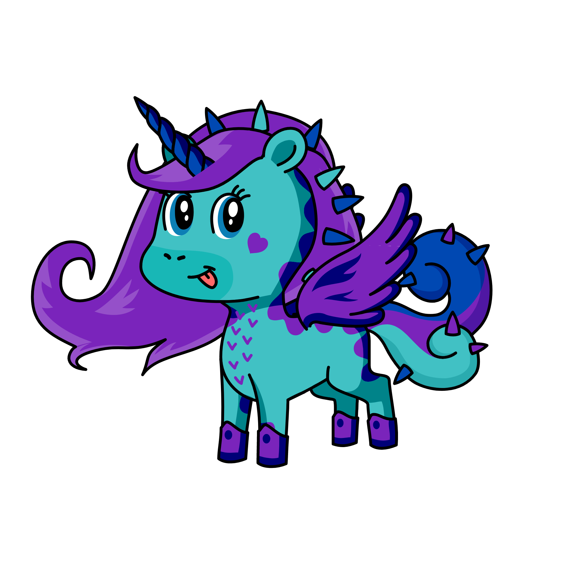 Blankblue, the unicorn
