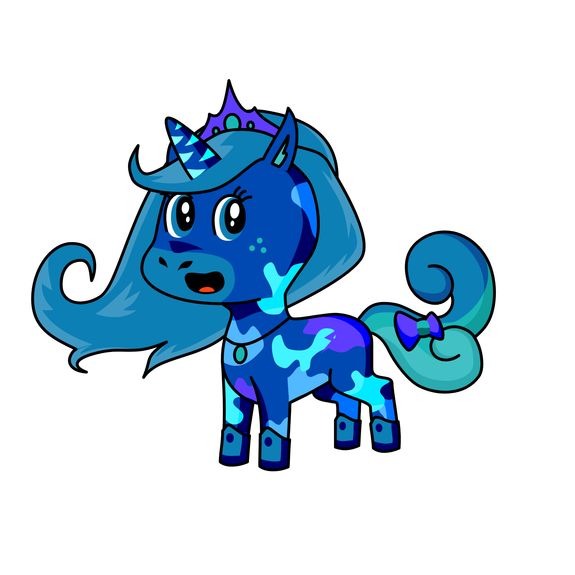qeen blue, the unicorn