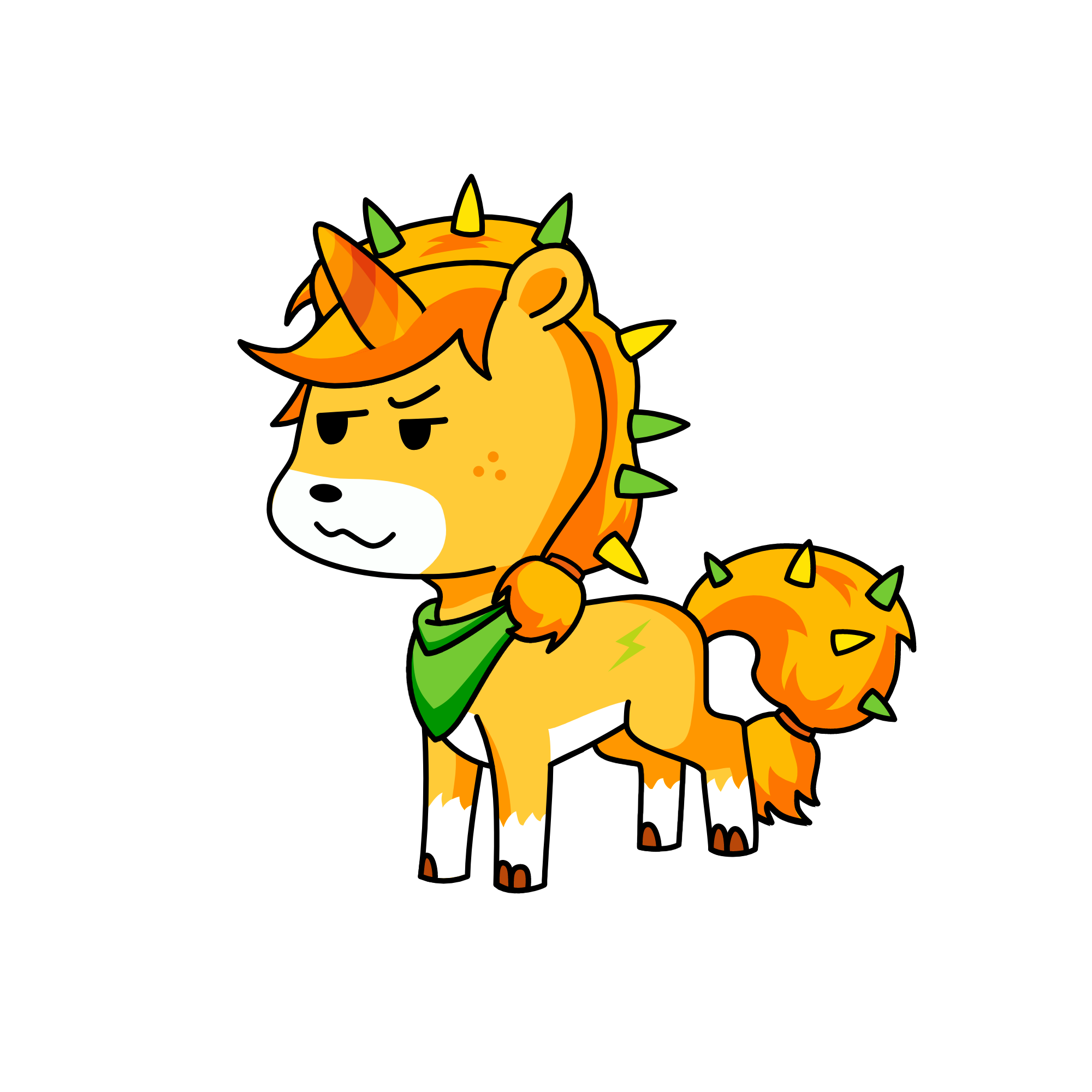 suspicous apple, the unicorn