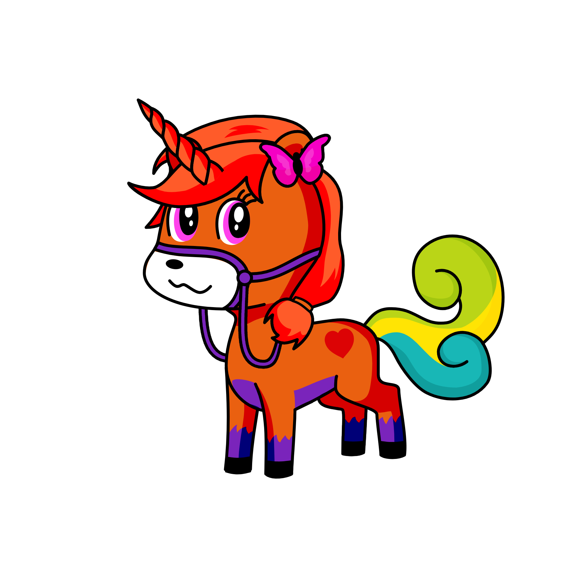orange, the unicorn