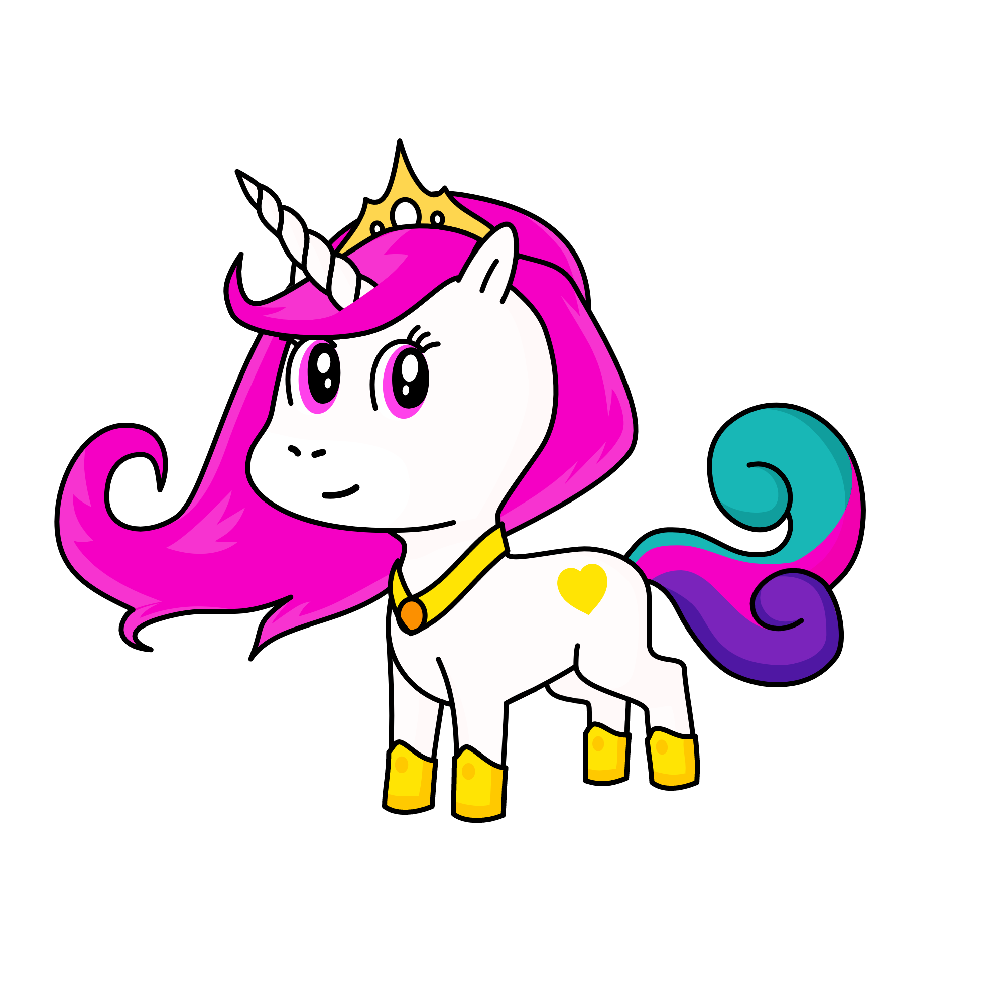 Pink - Yellow Shade, the unicorn