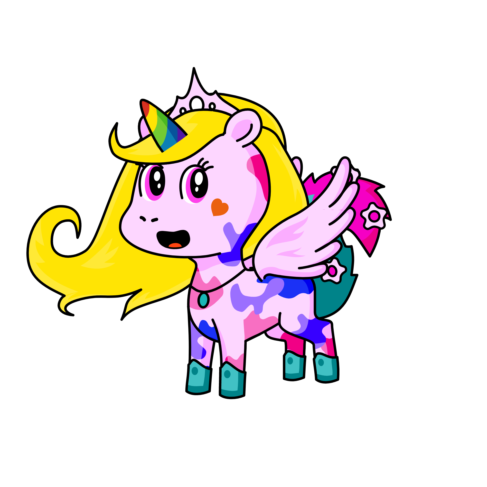 Glittery Gold, the unicorn