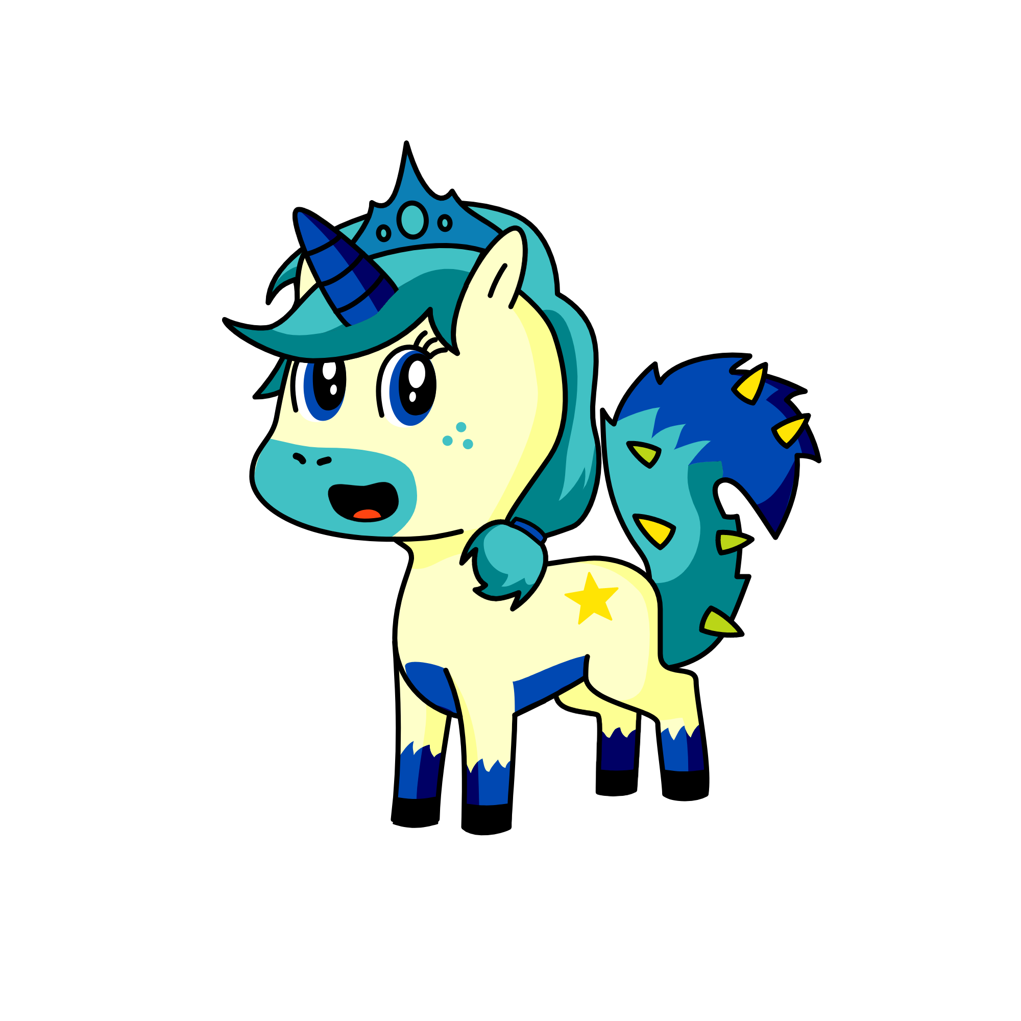 blue, the unicorn