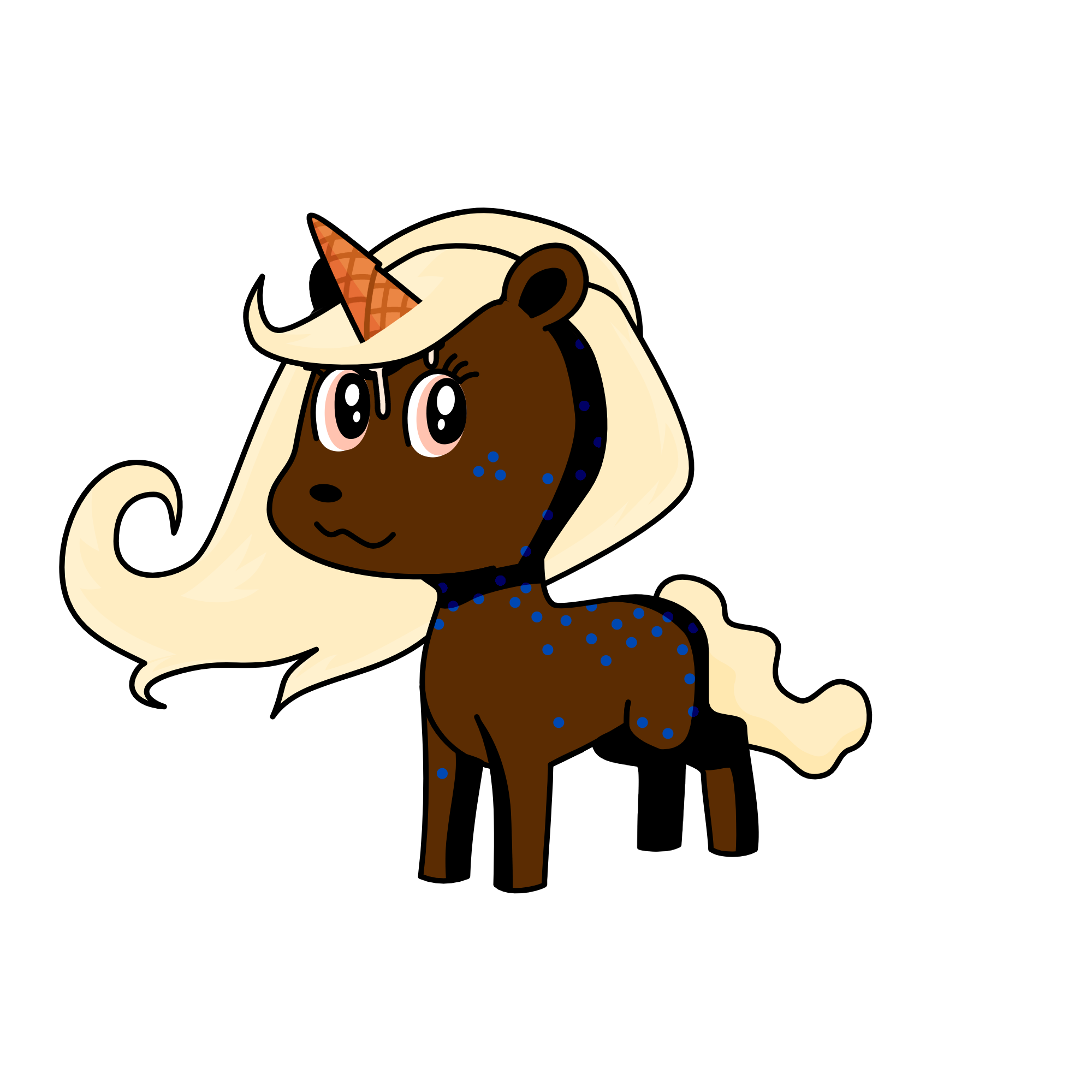 chocolete ice cream, the unicorn