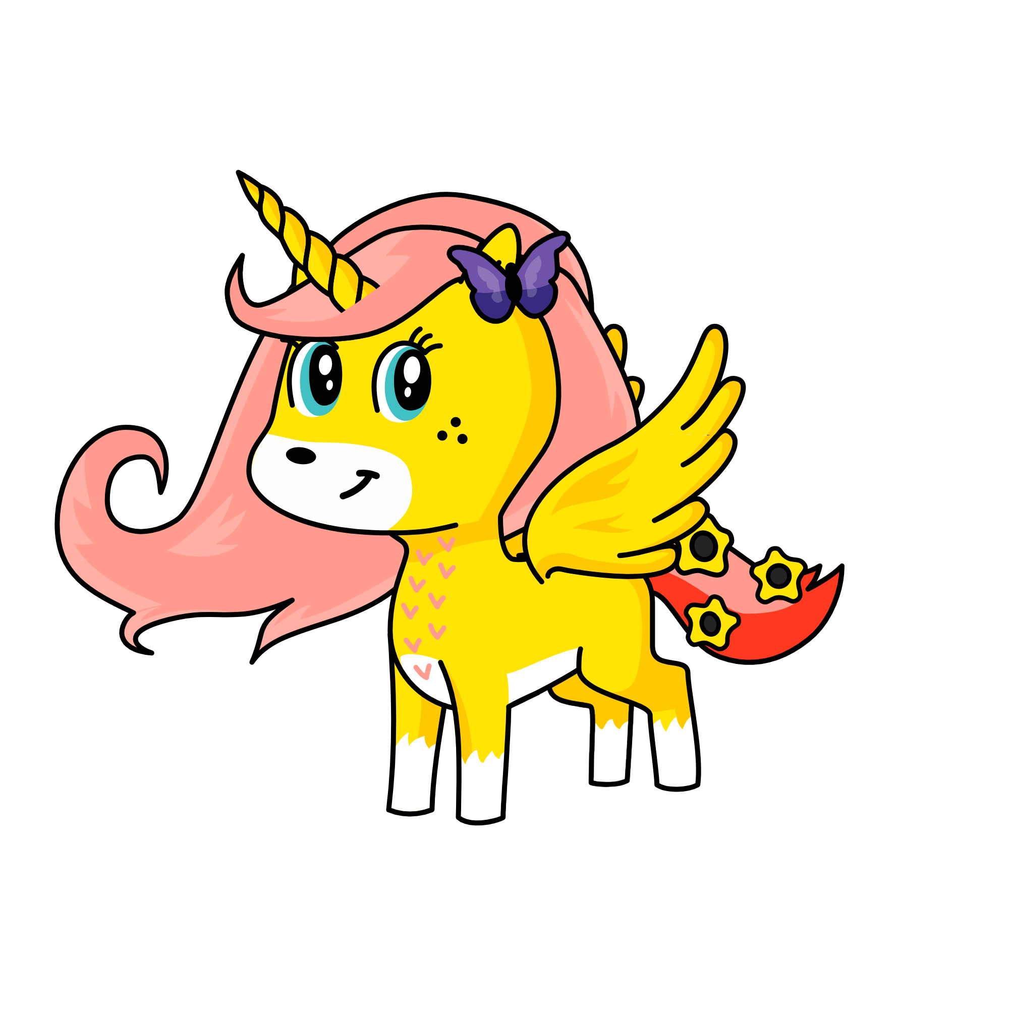 Flutter moon, the unicorn