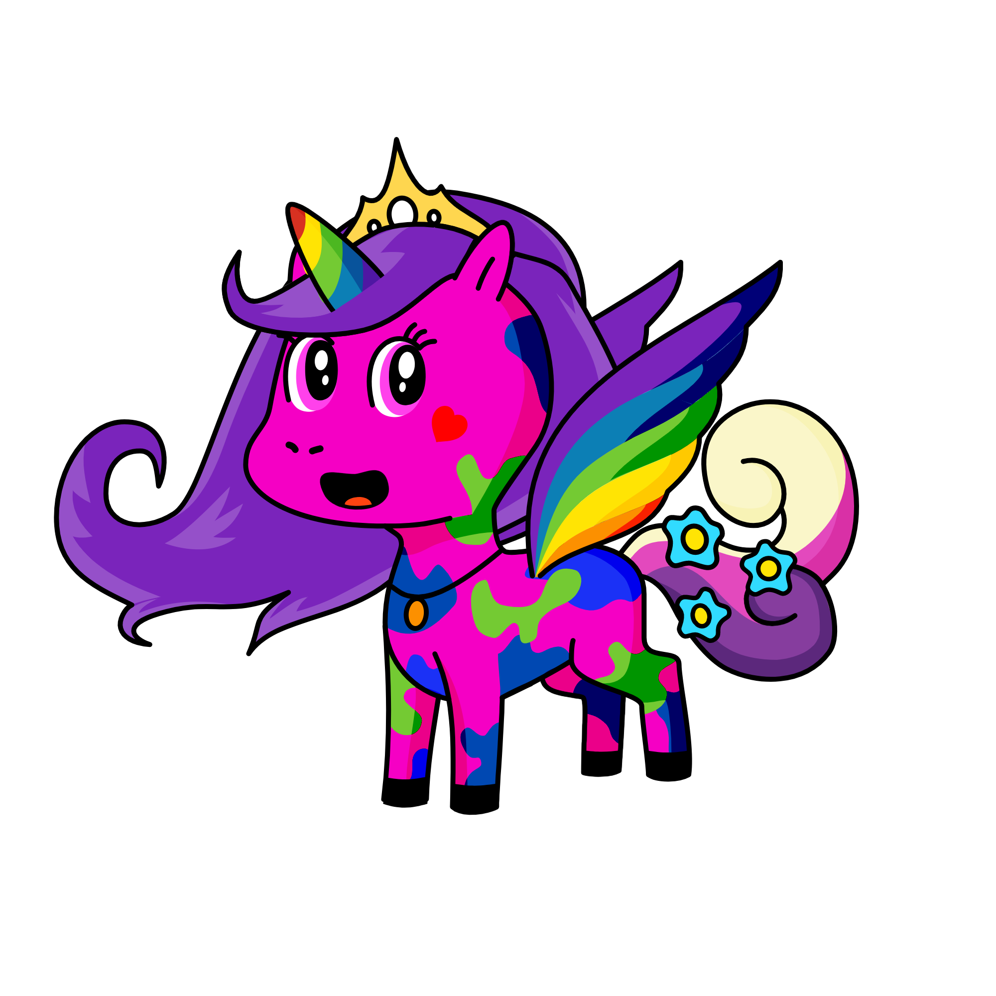 Princess beautiful, the unicorn