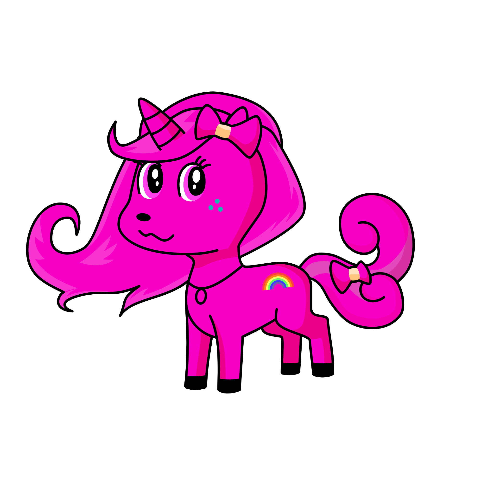 the pink fluffy unicorn that danced on a rainbow, the unicorn