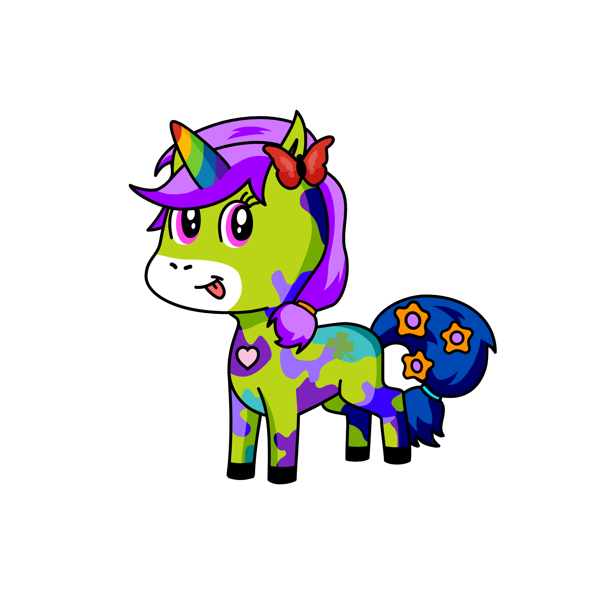 Greenie, the unicorn